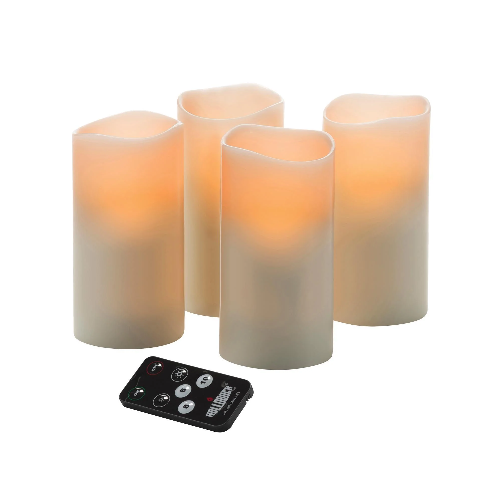 Hollowick 4-Pack LED Wax Pillar W/ Magnetic Remote - Image 3