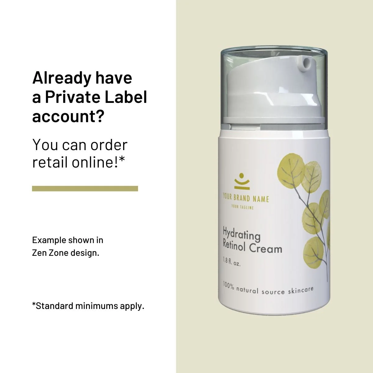 Private Label Hydrating Retinol Cream, Retail 1.8 fl oz - Image 2