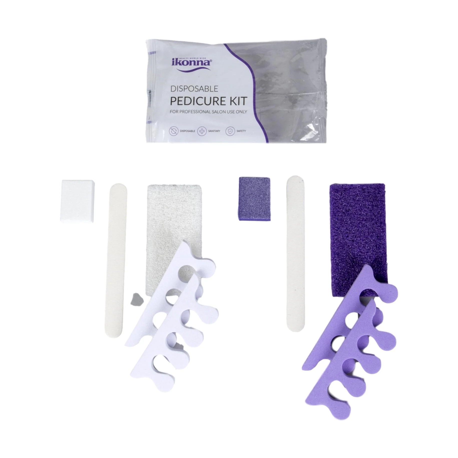 Ikonna Disposable Pedicure Kit, White or Purple - Image 2
