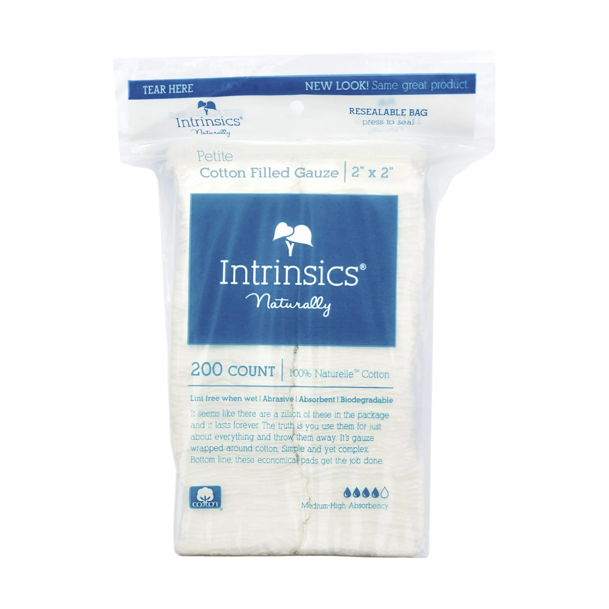 Intrinsics Cotton-Filled Gauze, 2"x 2", 200 ct