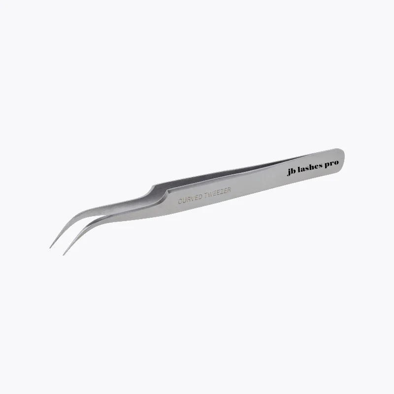 JB Lashes Stainless Steel Bended Pro Tweezers - Image 2