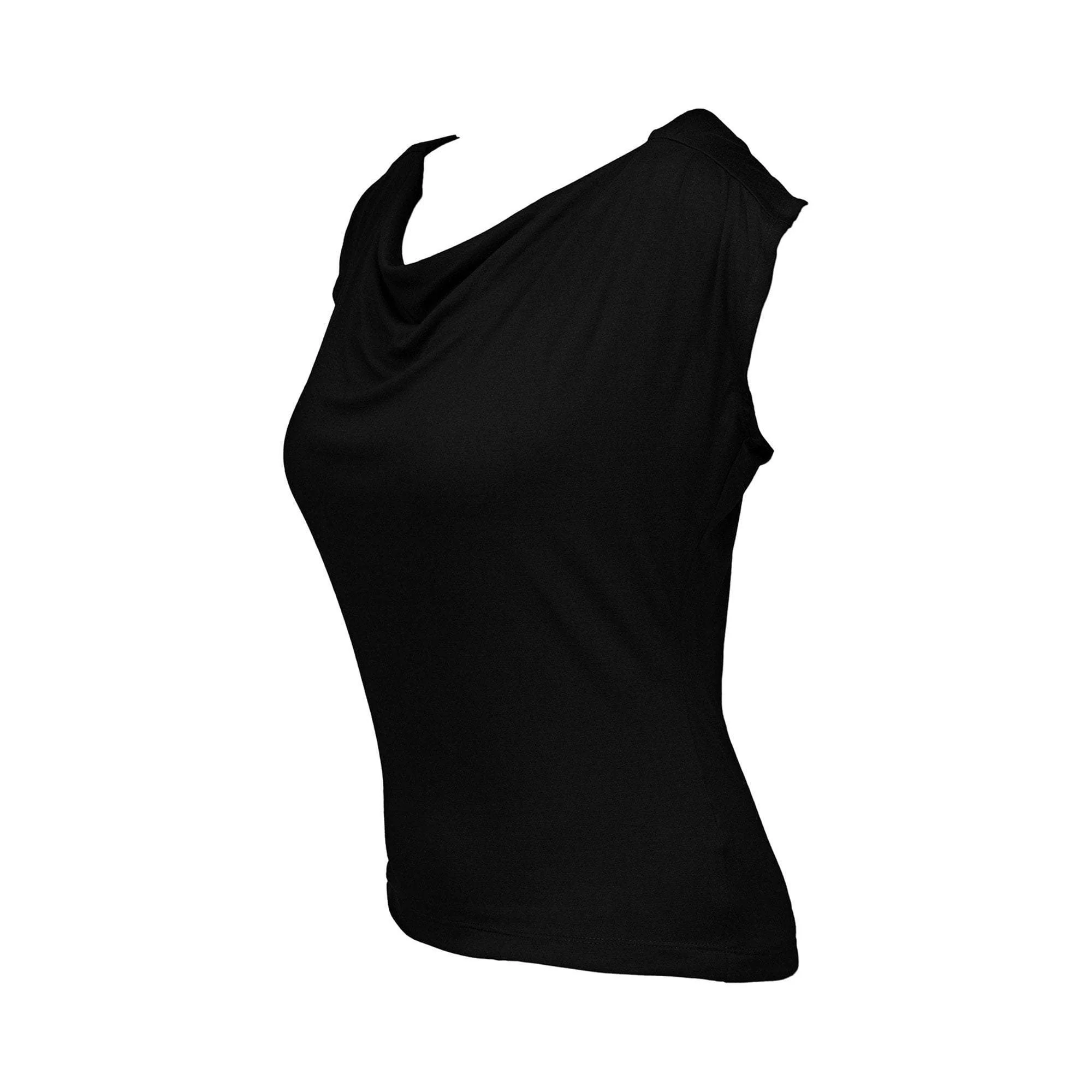 JHOLIE London Jersey Boat Neck Tee, Black, XS - Image 2