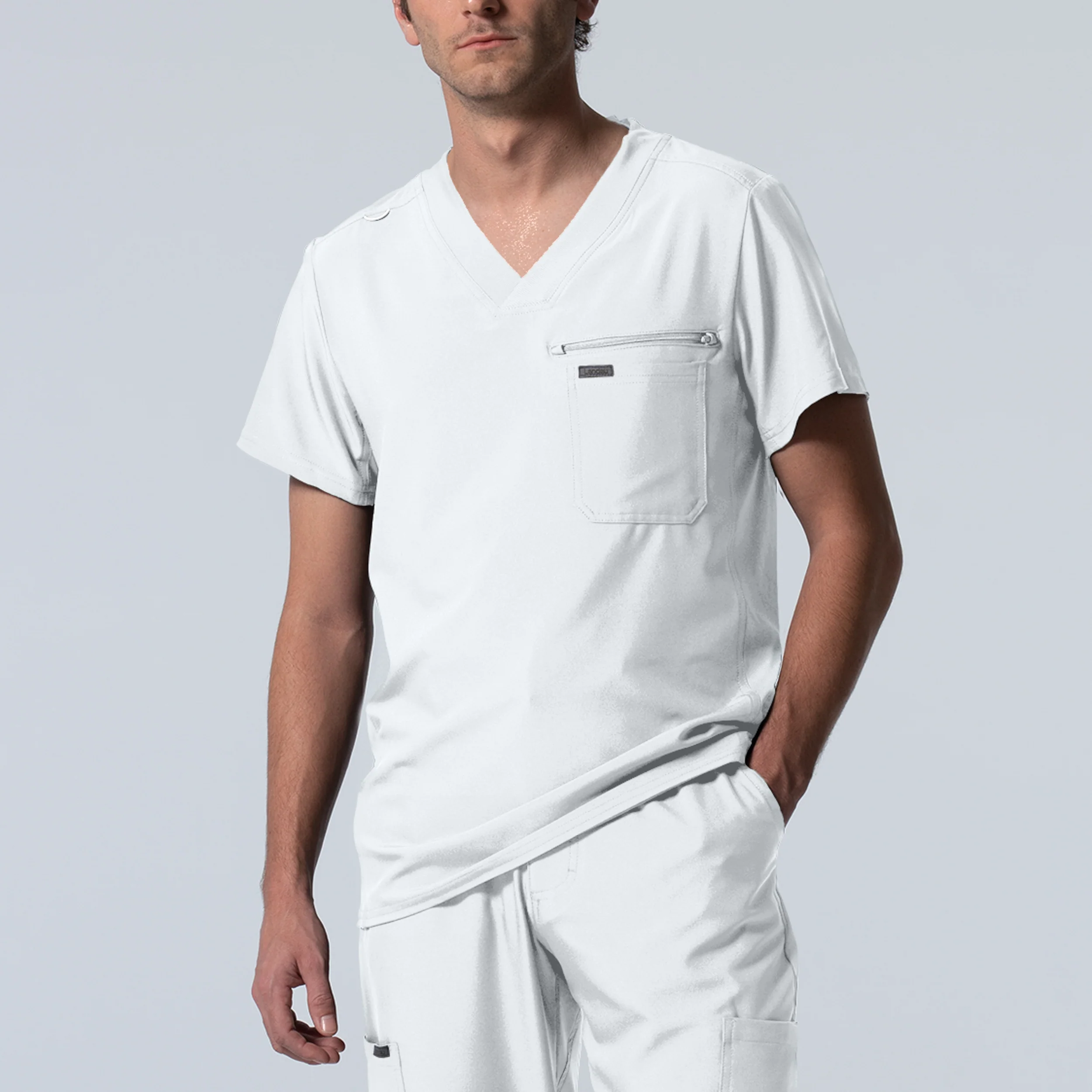 Landau Forward Men's 2-Pocket V-Neck Scrub Top - Image 9