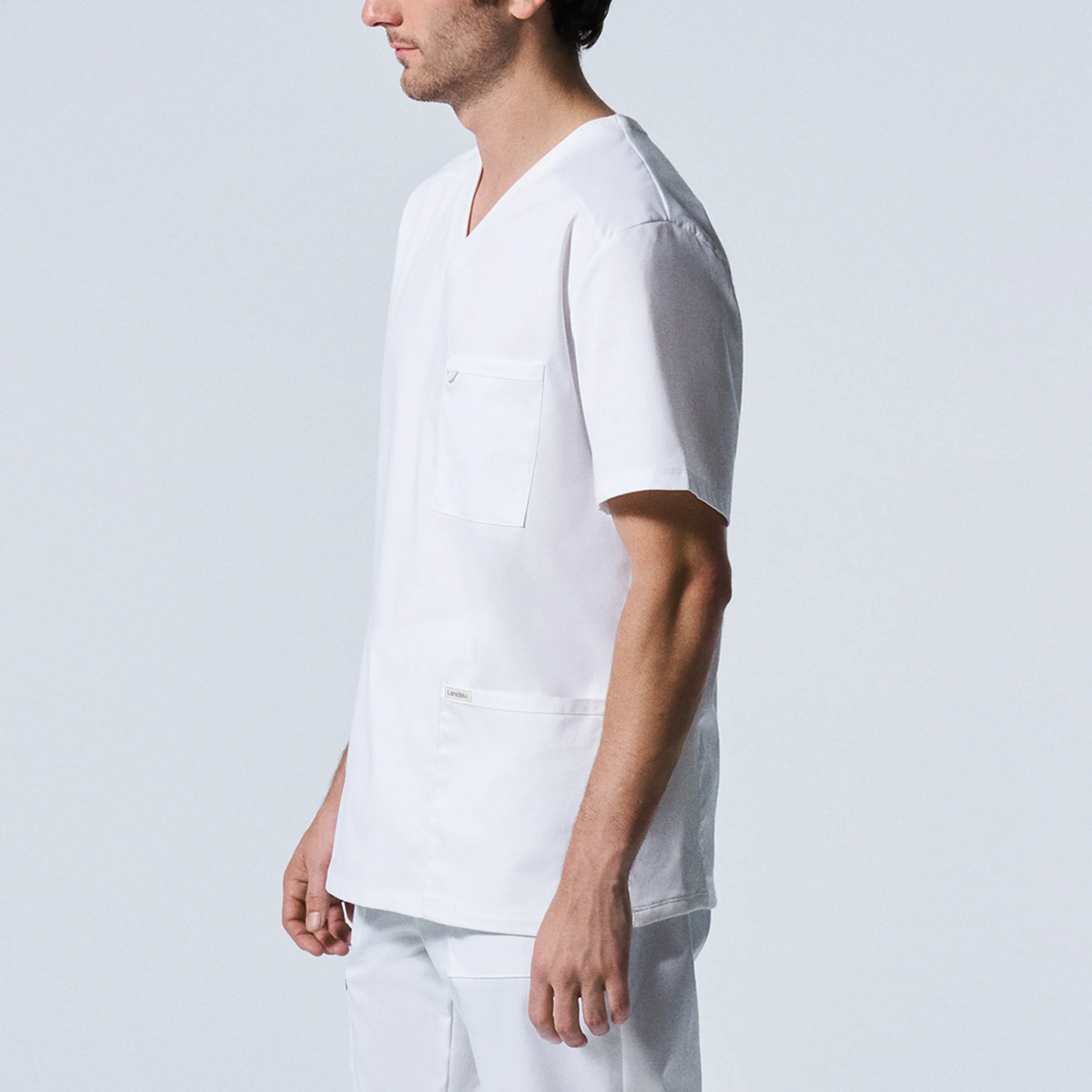 Landau ProFlex Men's 4-Pocket V-Neck Scrub Top - Image 8