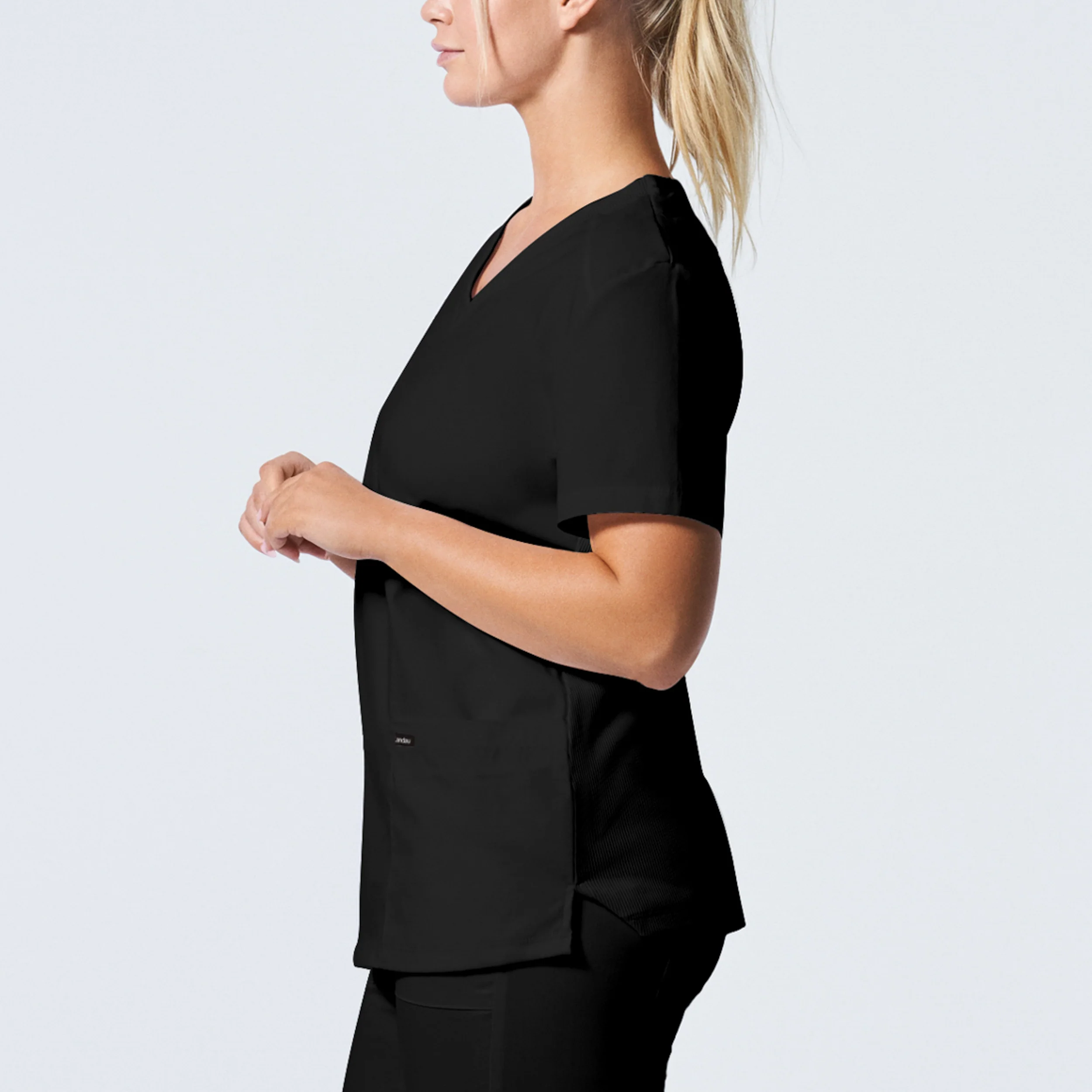 Landau ProFlex Women's 3-Pocket V-Neck Scrub Top - Image 2