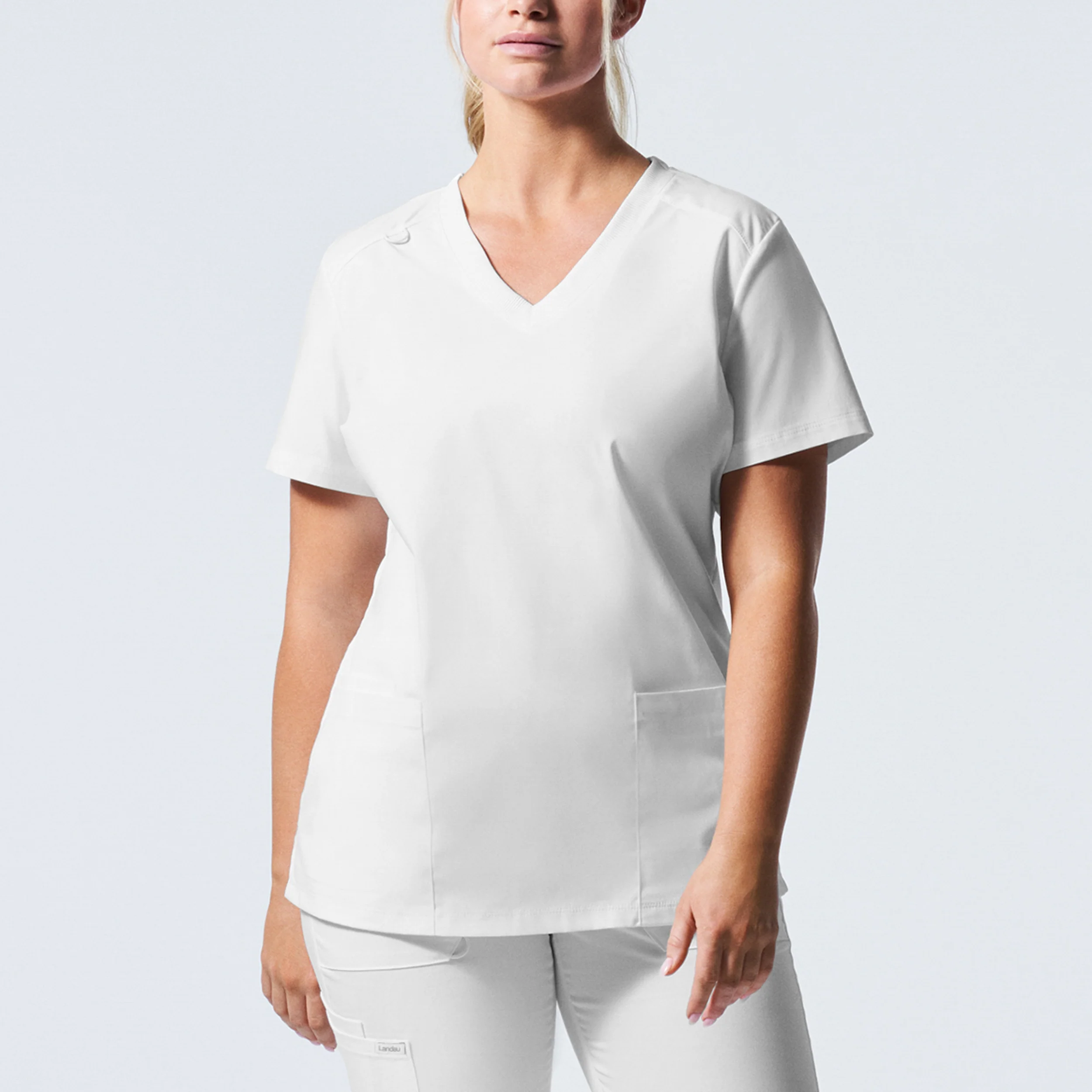 Landau ProFlex Women's 3-Pocket V-Neck Scrub Top - Image 7