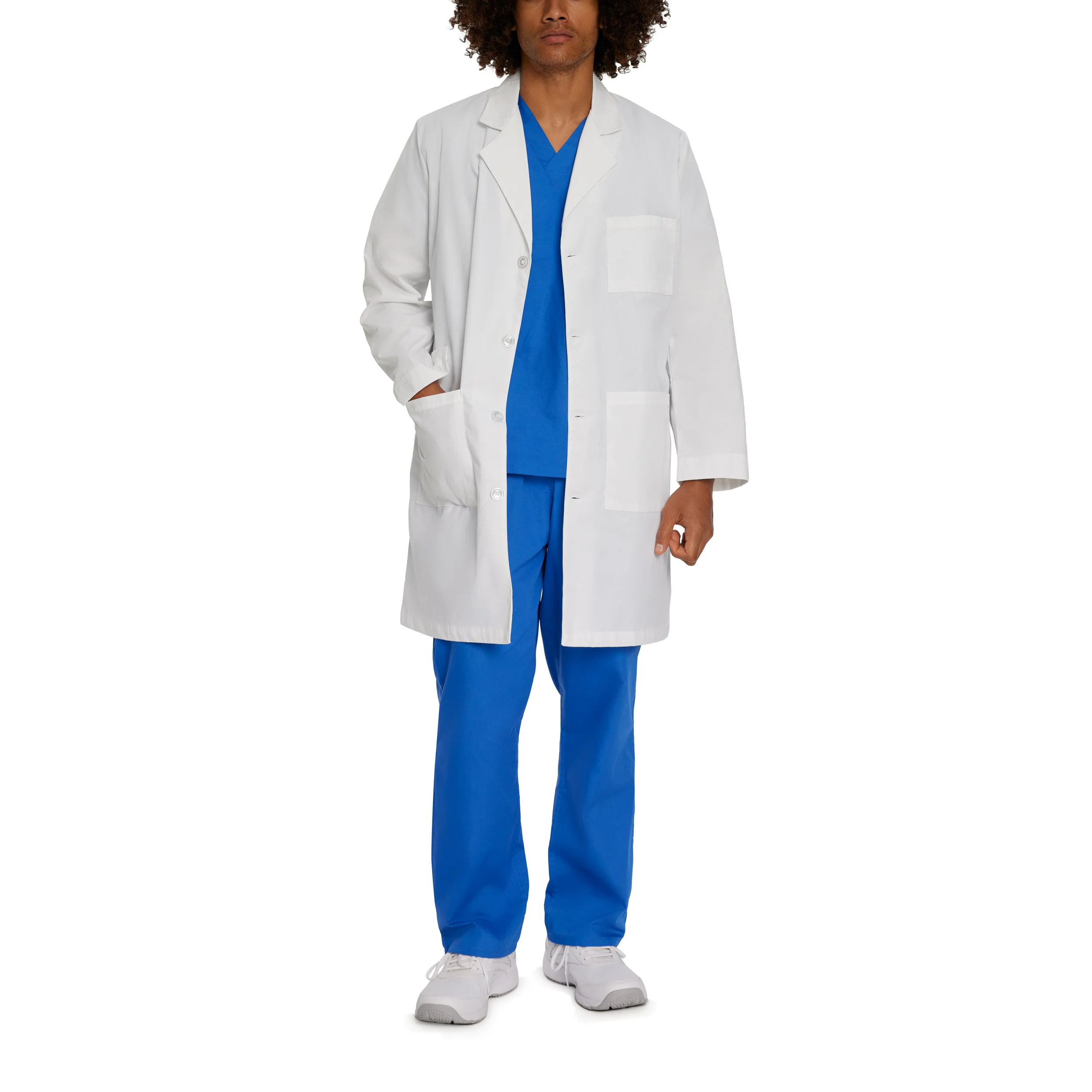 Landau Unisex 3-Pocket Full-Length White Coat