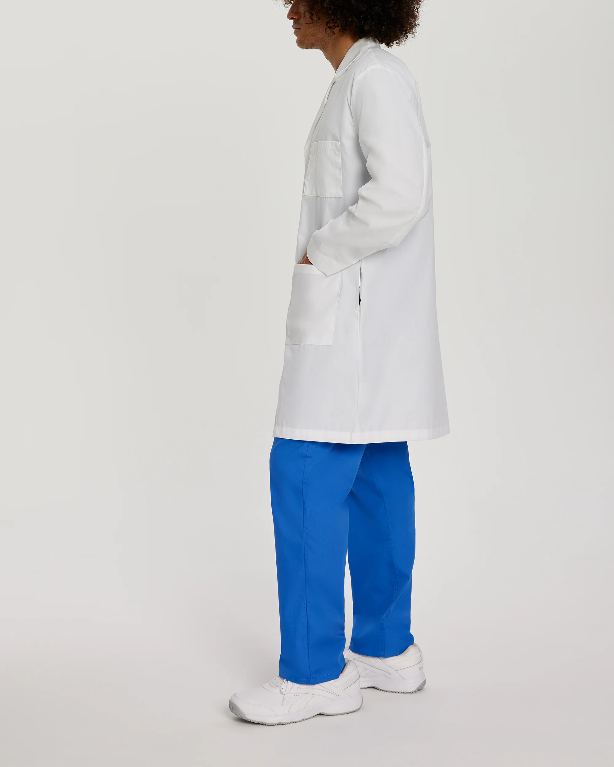 Landau Unisex 3-Pocket Full-Length White Coat - Image 2