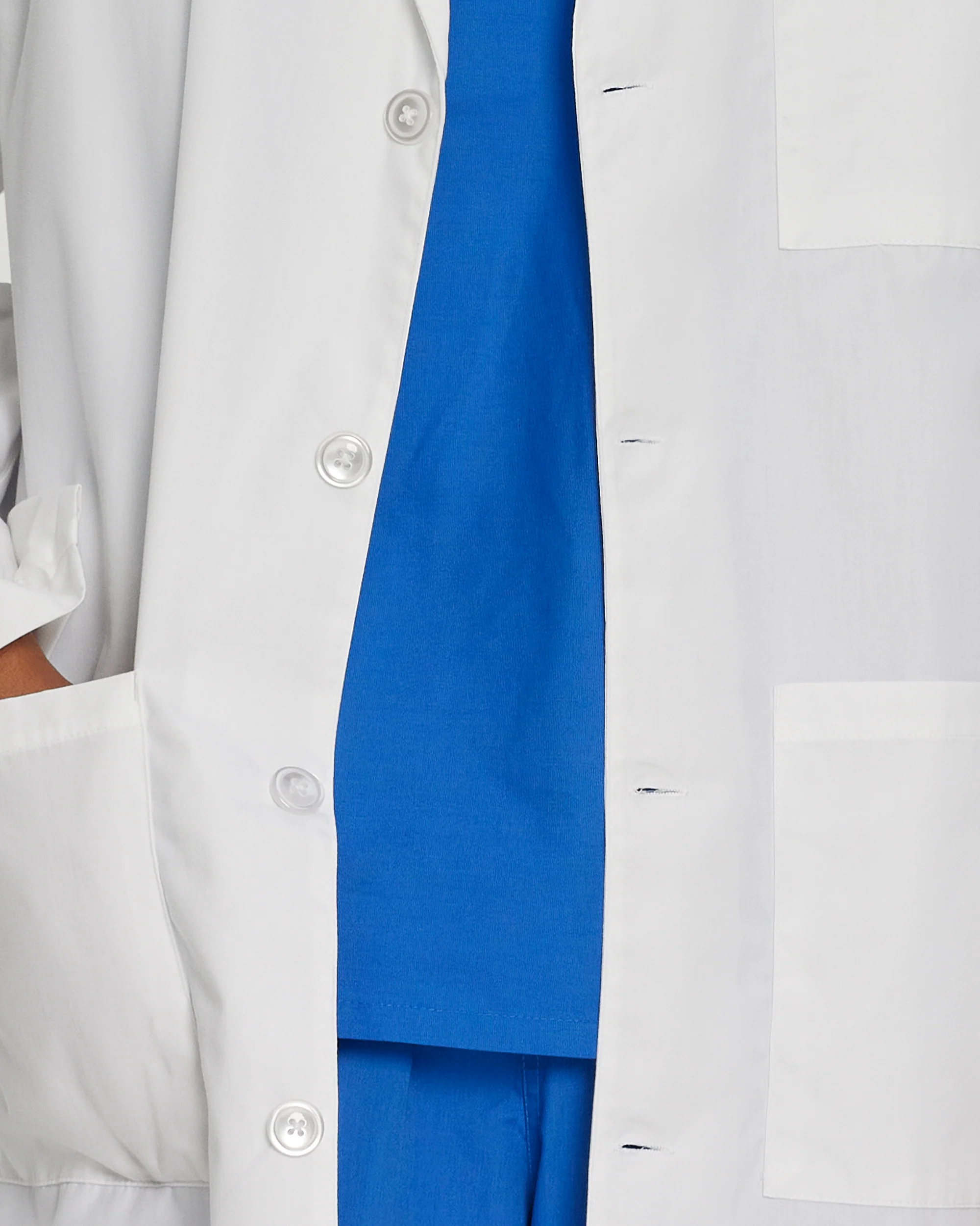 Landau Unisex 3-Pocket Full-Length White Coat - Image 6