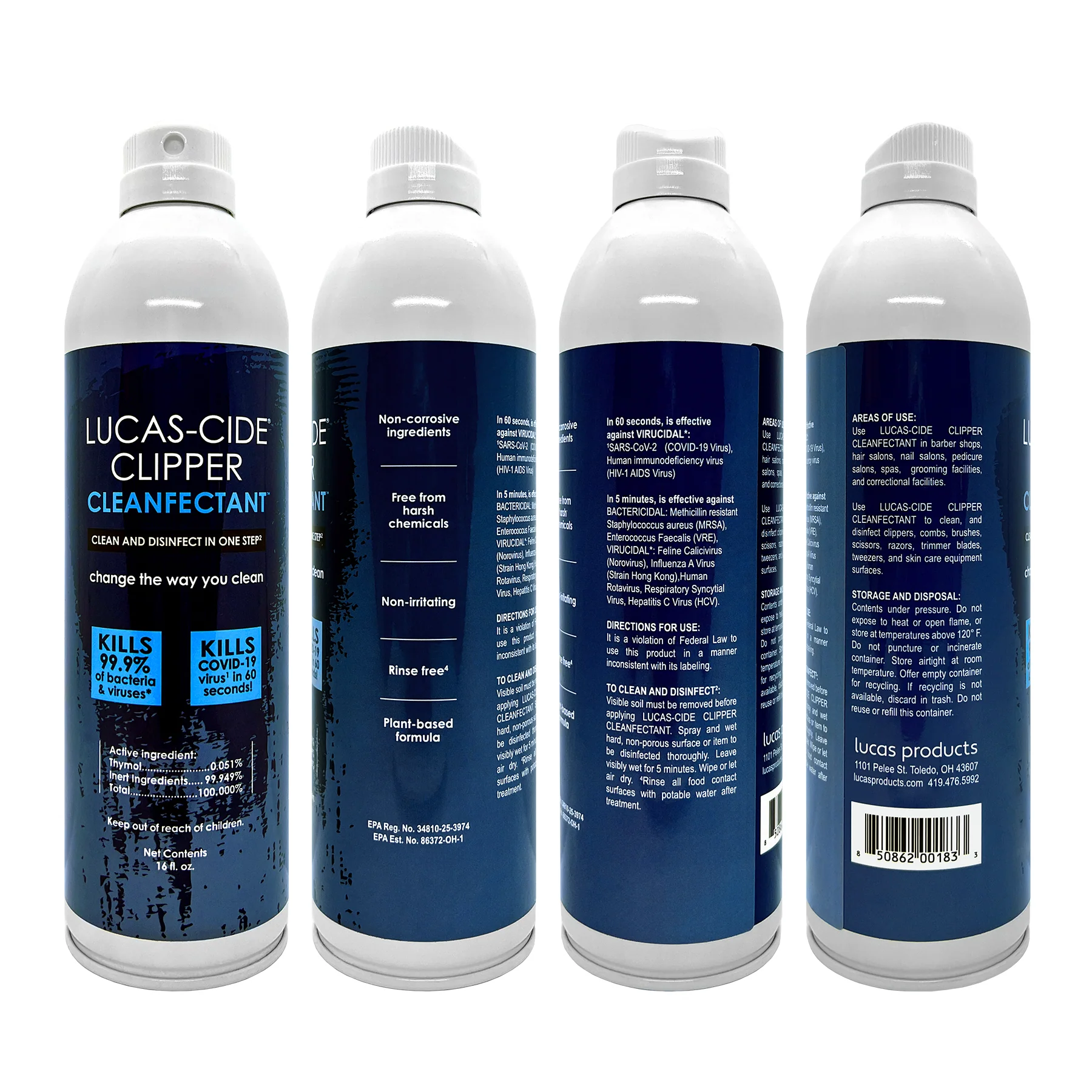 Lucas-Cide Clipper Cleanfectant, 16 oz. - Image 2