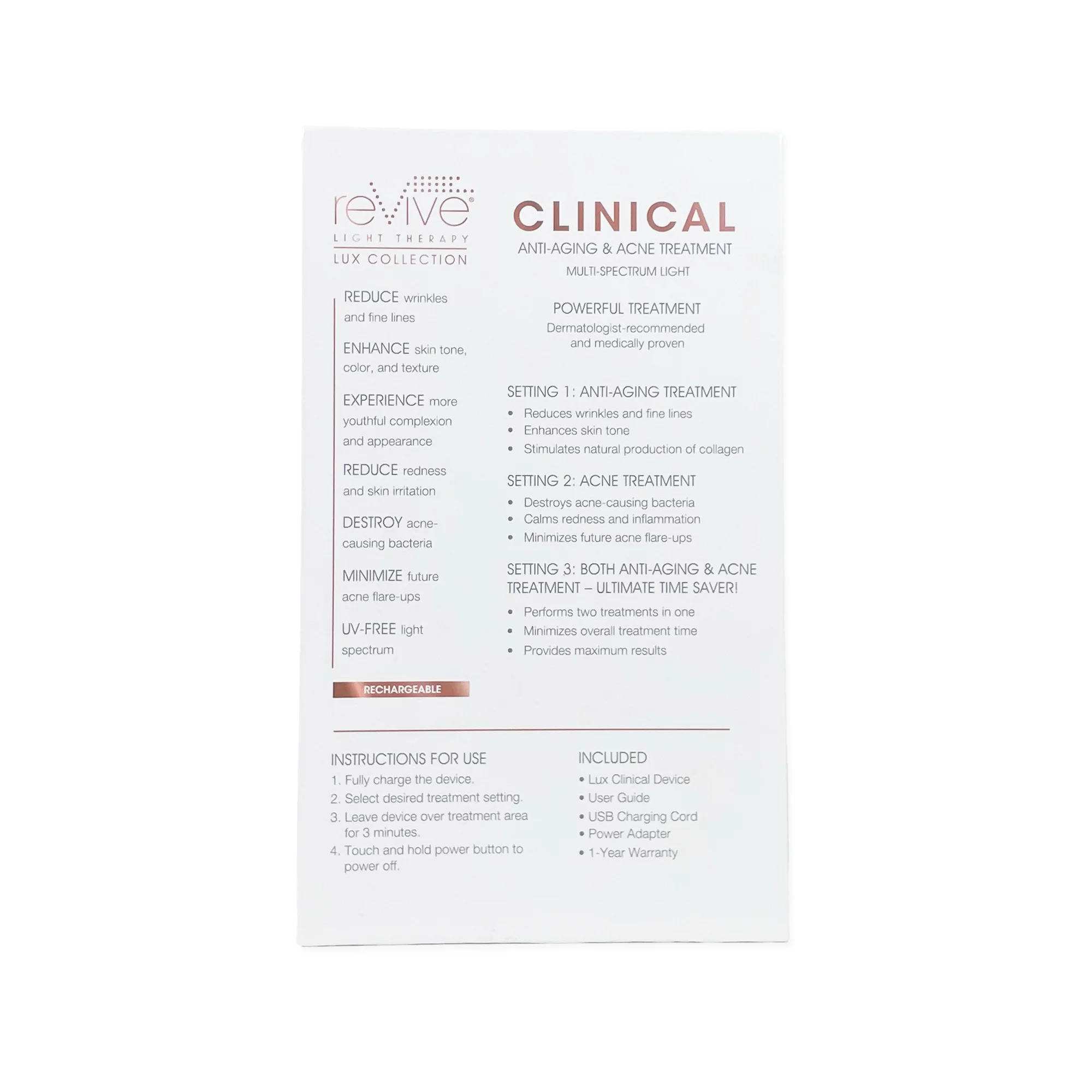 Lux Clinical Series LED, Wrinkle Reduction & Acne Treatment by reVive Light Therapy - Image 11