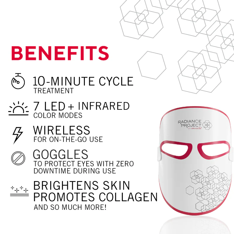 Mirabella Phototherapy 7-Color LED Facial Mask with Near Infrared - Image 8
