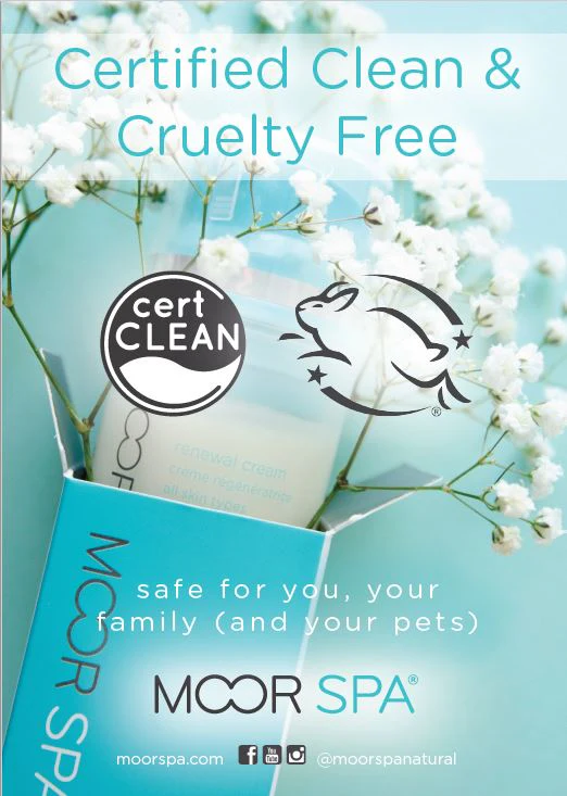 Moor Spa Cert Clean Cruelty Free Shelf Talker, 5x7