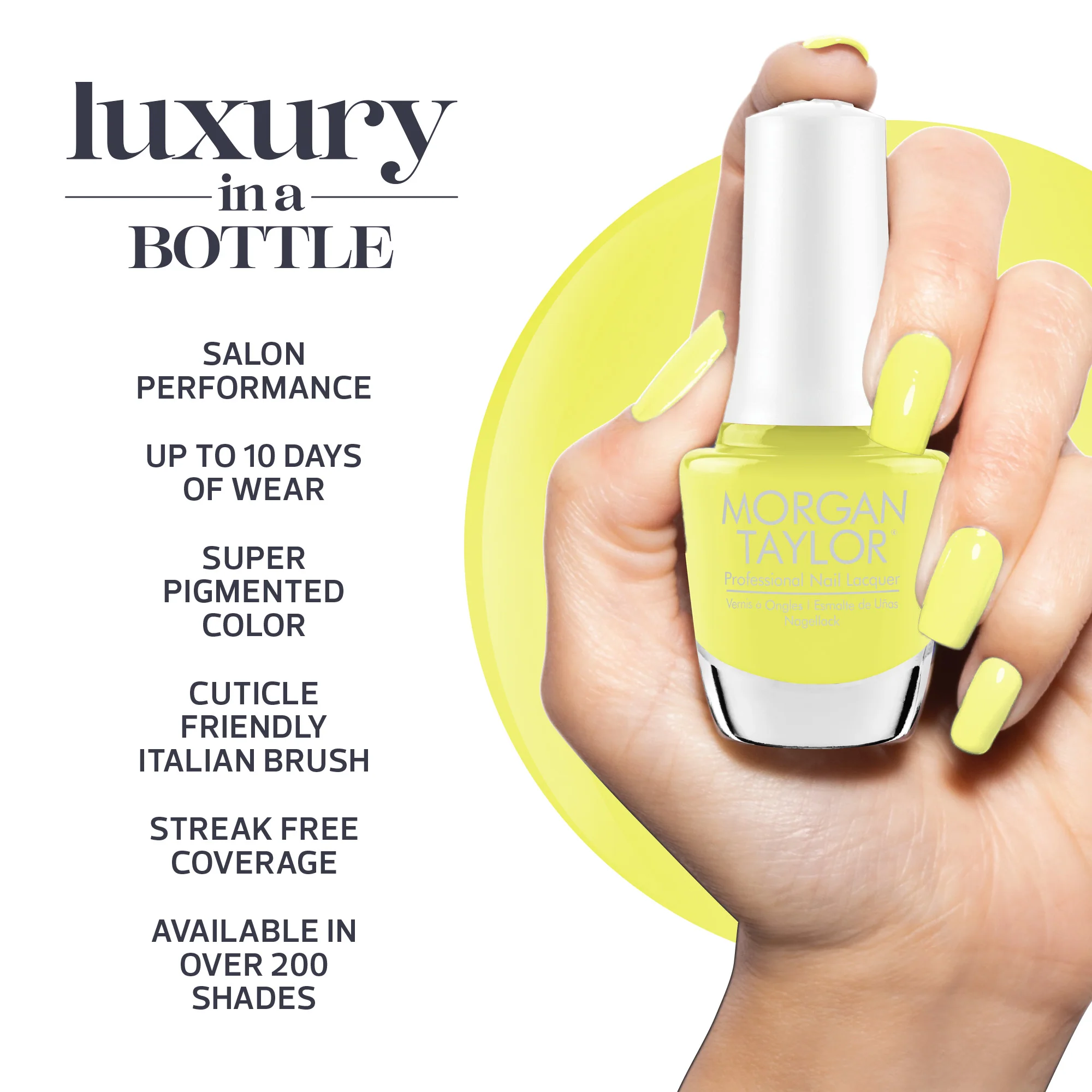 Morgan Taylor Lacquer, Lemon Drop Lush, 0.5 fl oz - Image 5