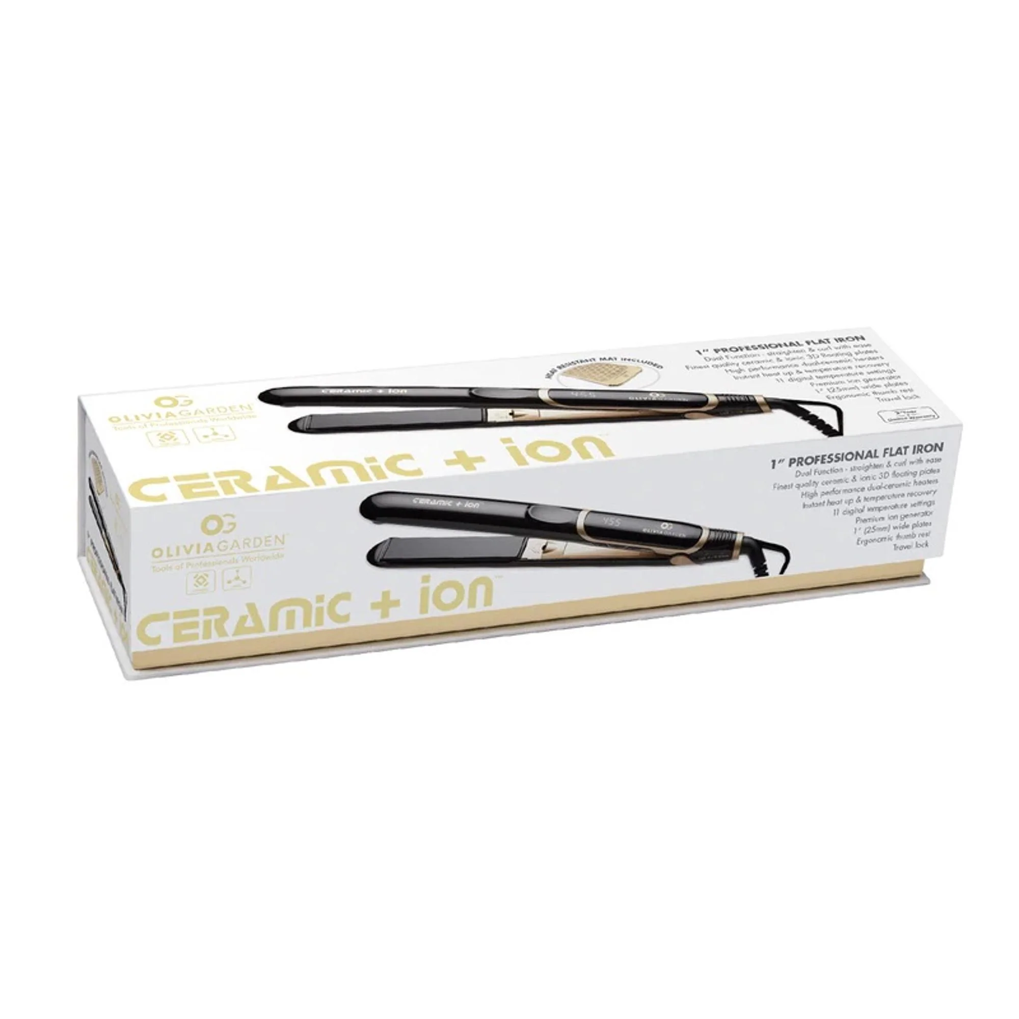 Olivia Garden Ceramic Ion Flat Iron, 1" - Image 3