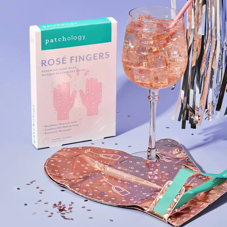 Patchology Serve Chilled Rosé Fingers, Hydrating & Anti-Aging Hand Mask, 1 ct - Image 3