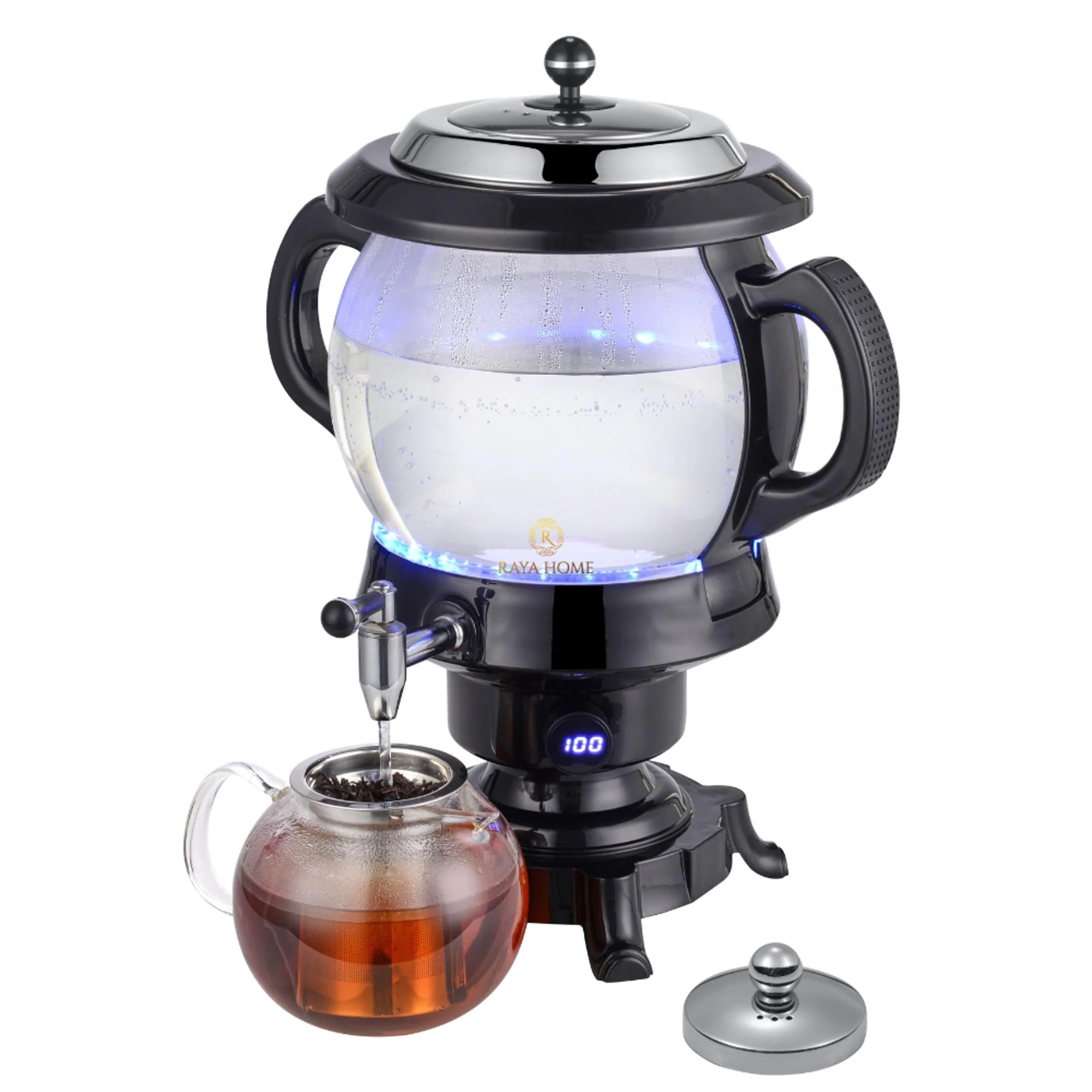 Persian Samovar Glass Tea Maker, Black - Image 2