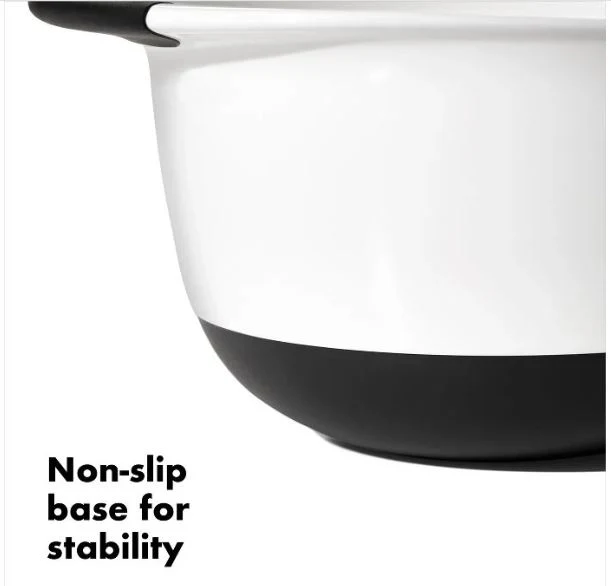 Plastic Mixing Bowl with Non-Slip Base, White, 5 quart - Image 3
