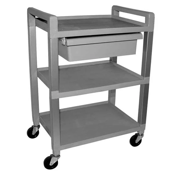 Poly Utility Cart, 3 Shelf, Gray - Image 2