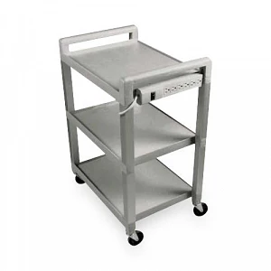 Poly Utility Cart, 3 Shelf, Gray - Image 3