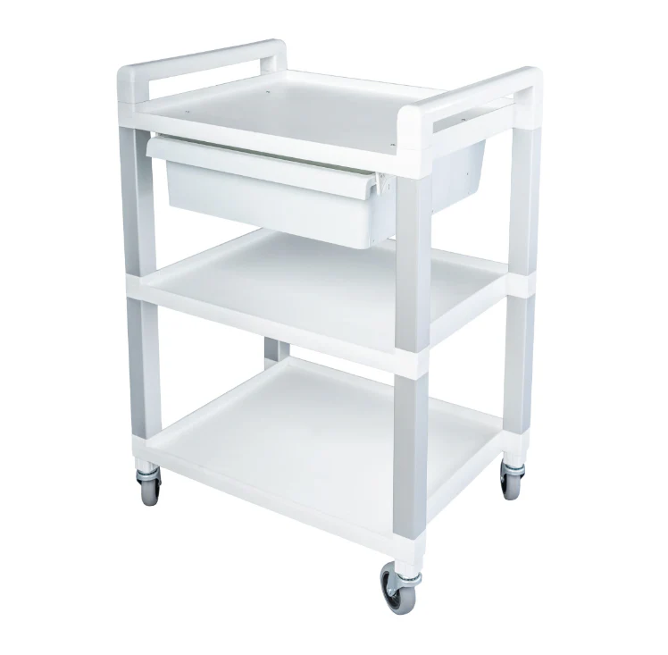 Poly Utility Cart, 3 Shelf, White - Image 3