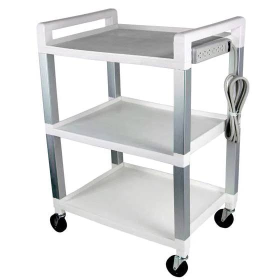 Poly Utility Cart, 3 Shelf, White - Image 4