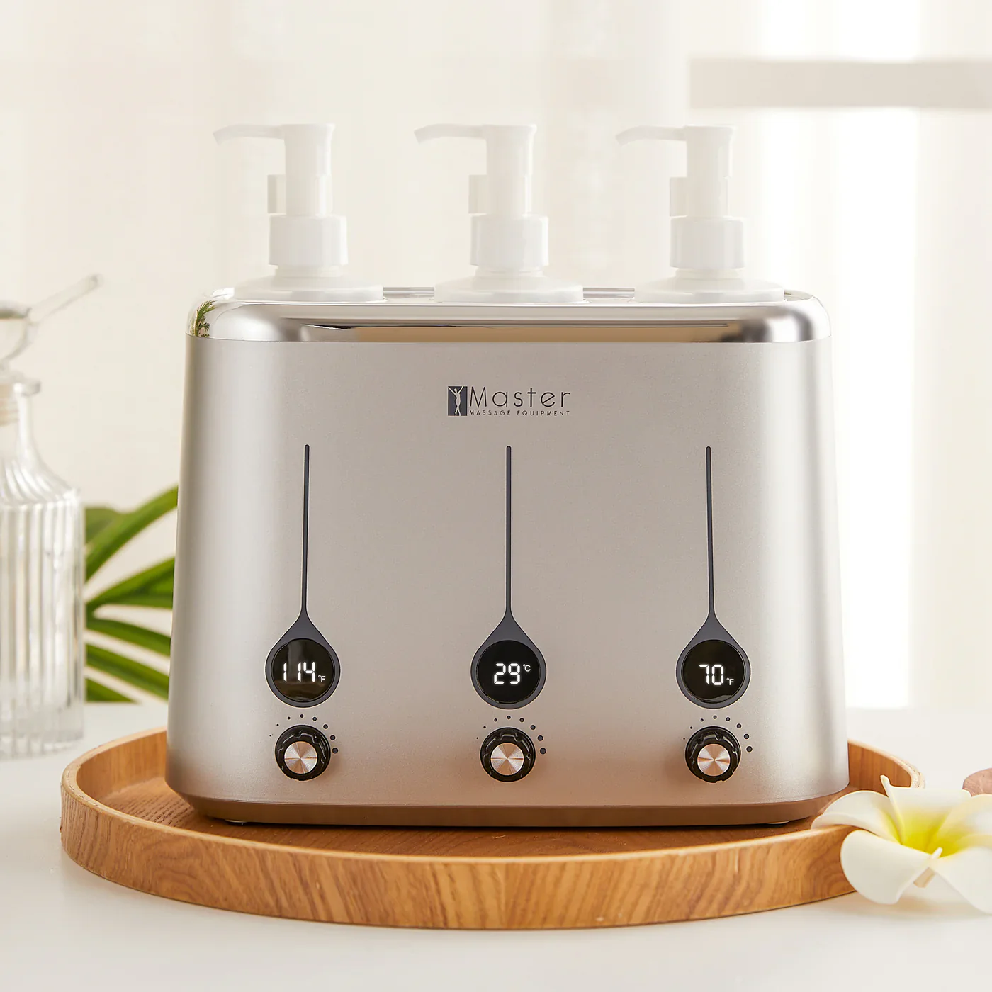 Professional Digital Massage Oil & Lotion Warmer, 3 Bottle - Image 2
