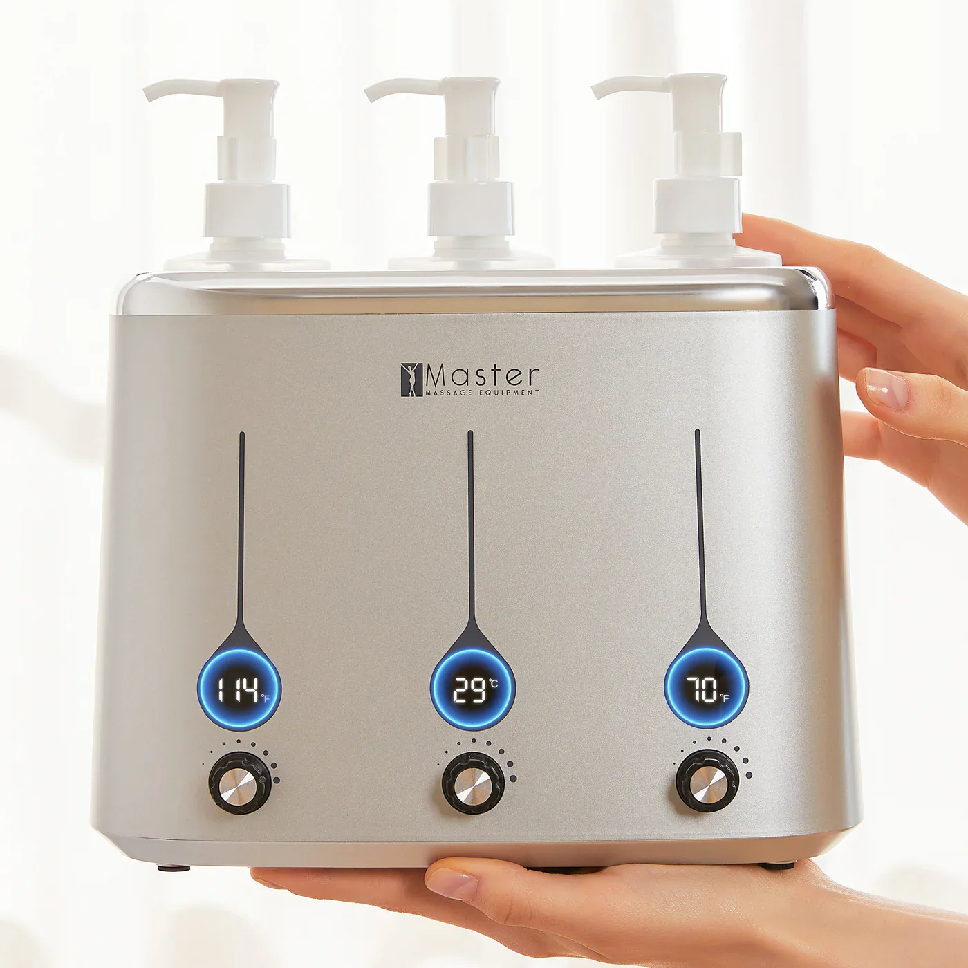 Professional Digital Massage Oil & Lotion Warmer, 3 Bottle - Image 7