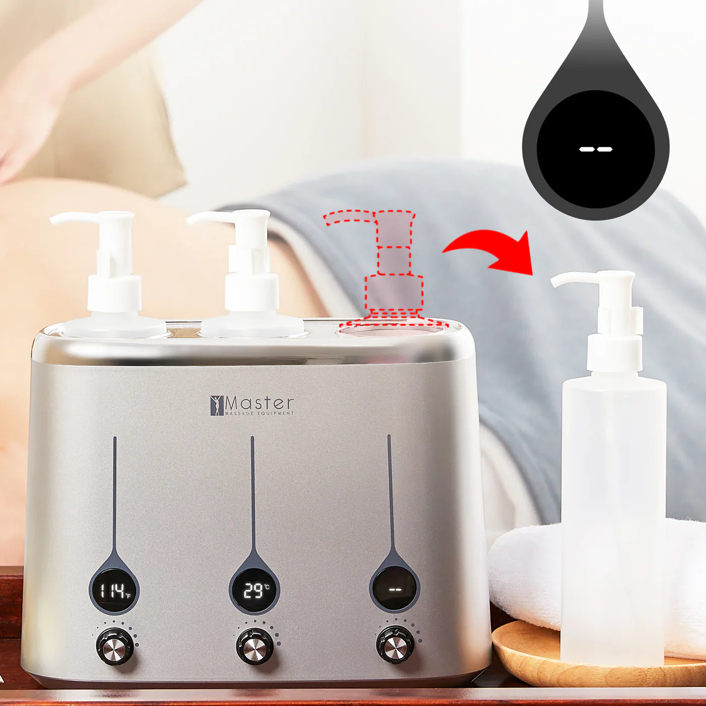 Professional Digital Massage Oil & Lotion Warmer, 3 Bottle - Image 8