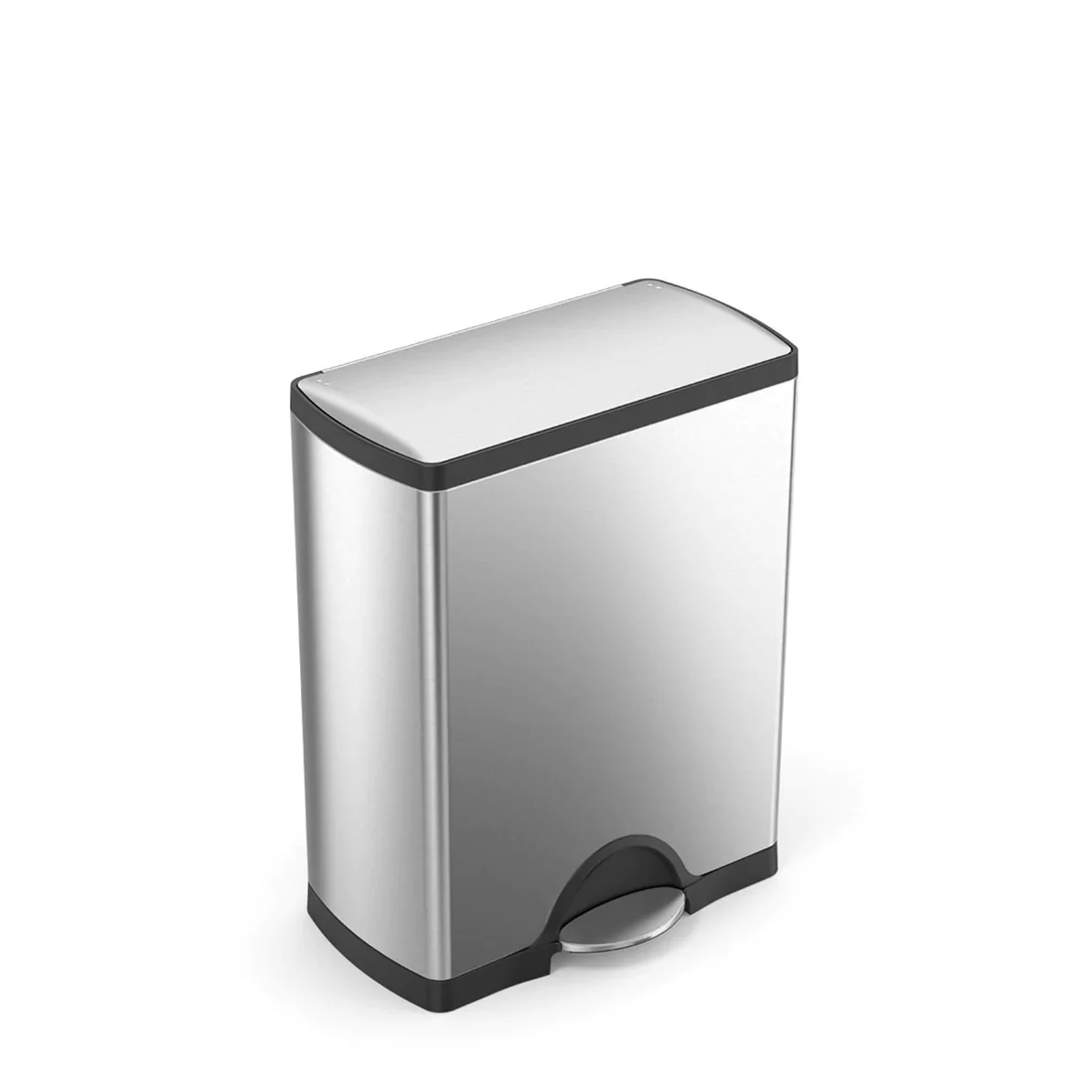 Rectangular Step Trash Can, Brushed Stainless - Image 3