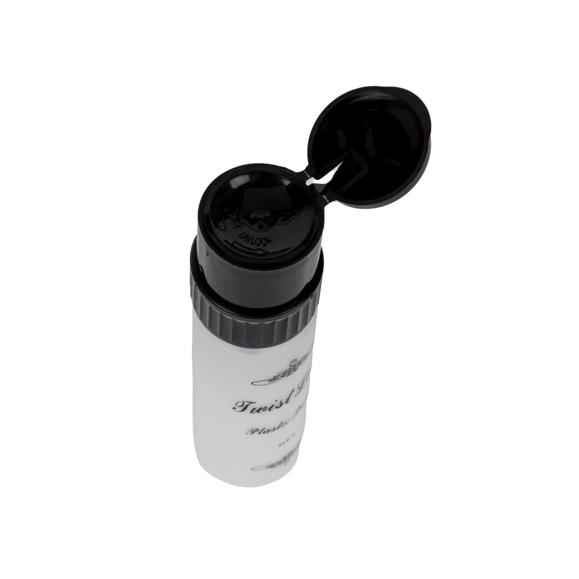 Round Liquid Pump Dispenser, Twist Lock Top, Flip Cap, 4 oz - Image 2