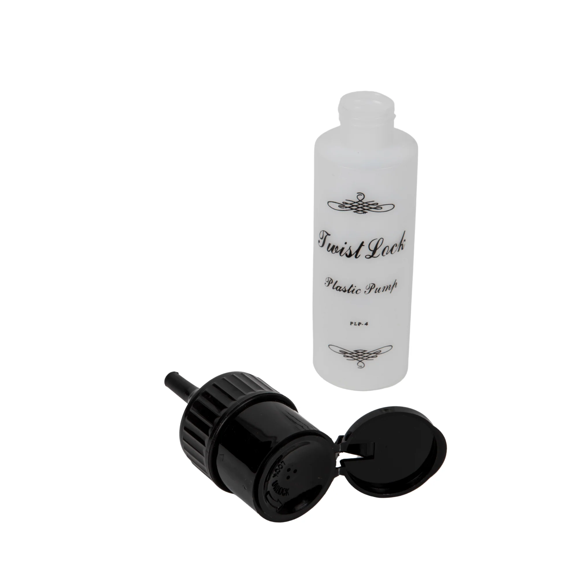 Round Liquid Pump Dispenser, Twist Lock Top, Flip Cap, 4 oz - Image 5