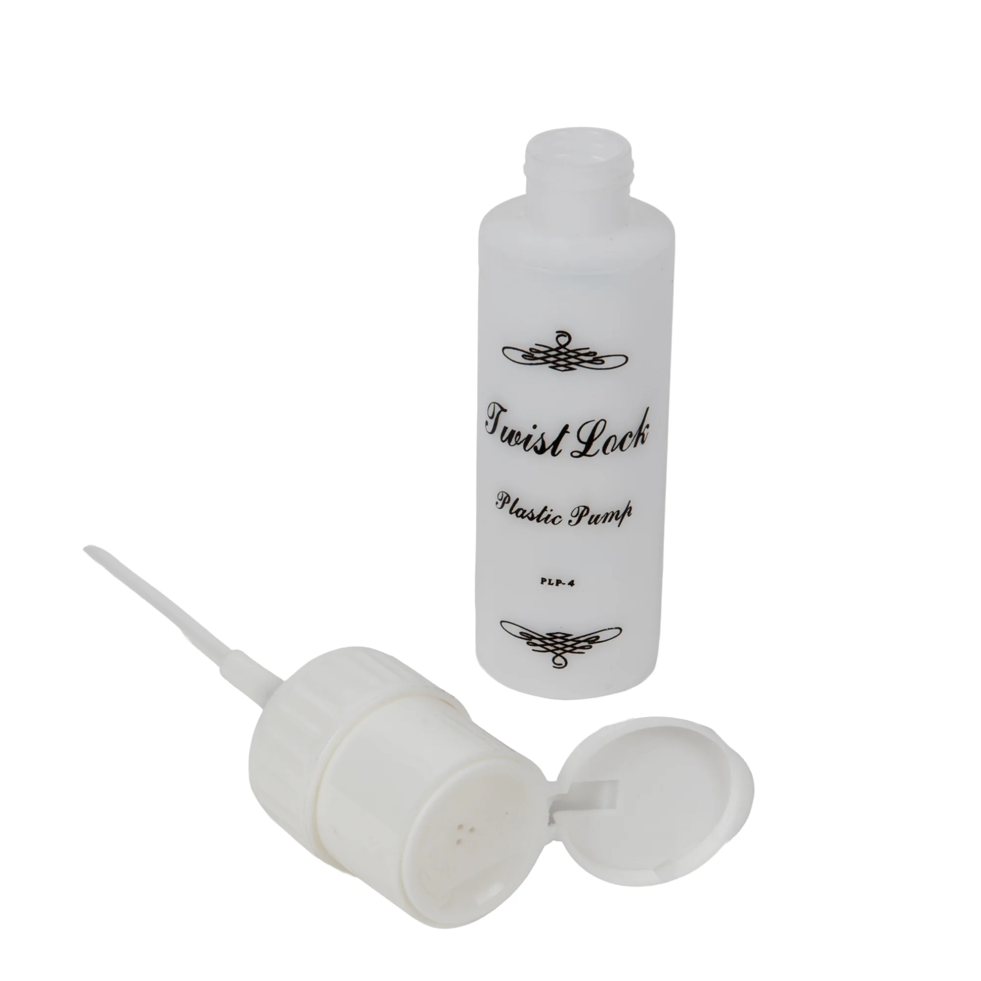Round Liquid Pump Dispenser, Twist Lock Top, Flip Cap, 4 oz - Image 7