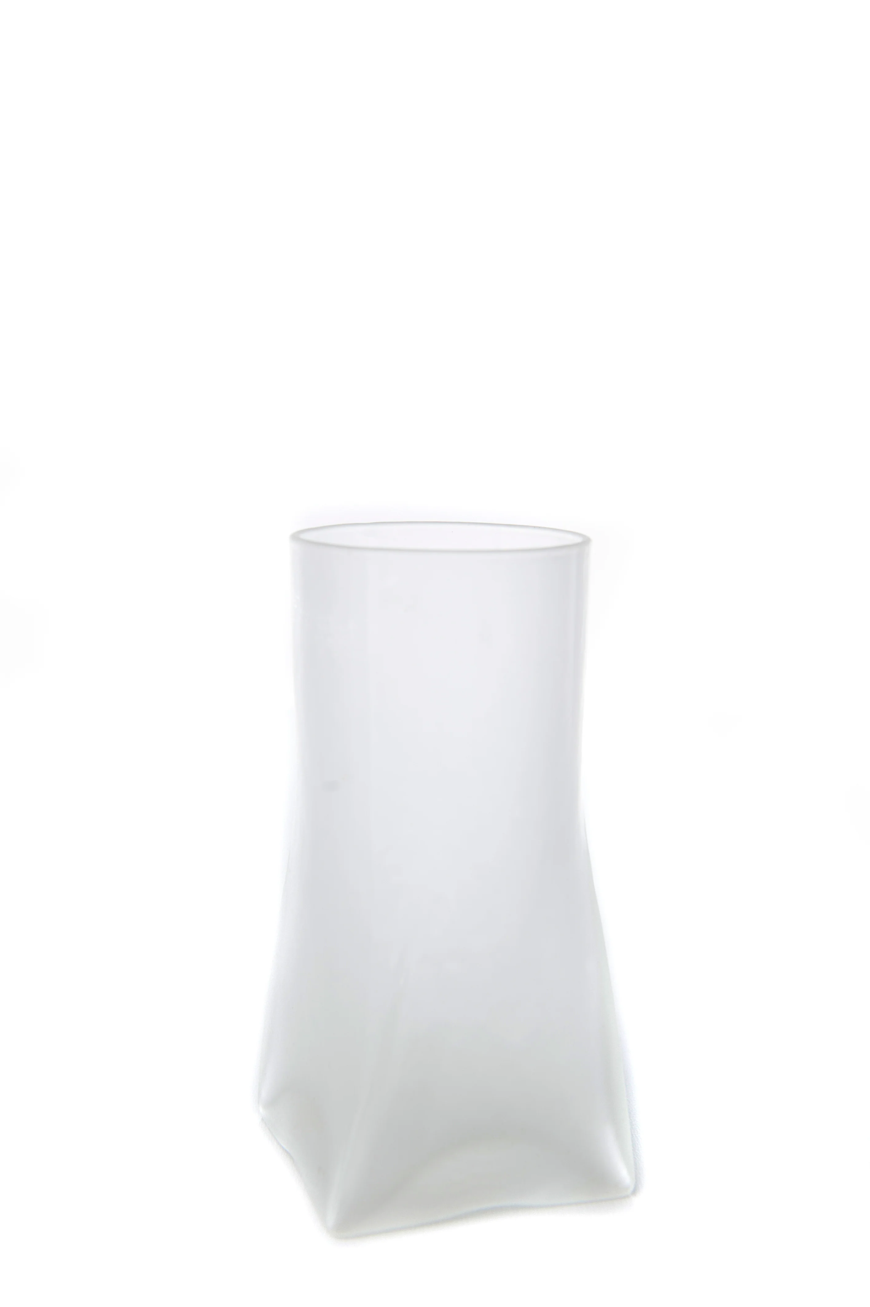 Round Square Frosted Glass Candle Holders, 6 ct