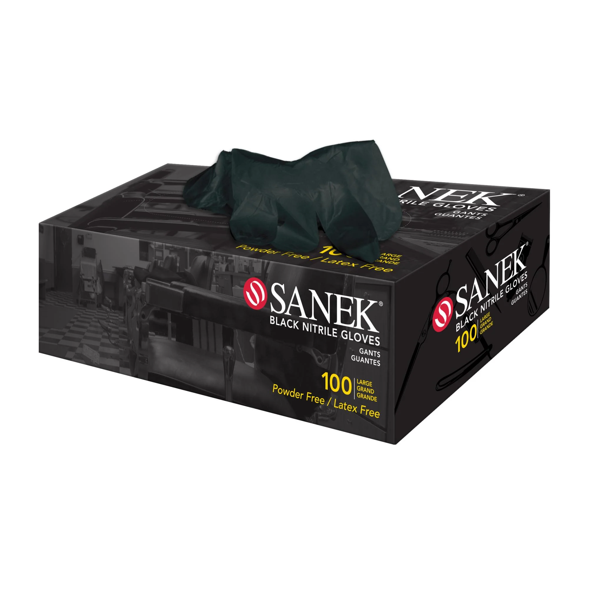 Sanek Black Nitrile Gloves, Large, 100 ct - Image 4