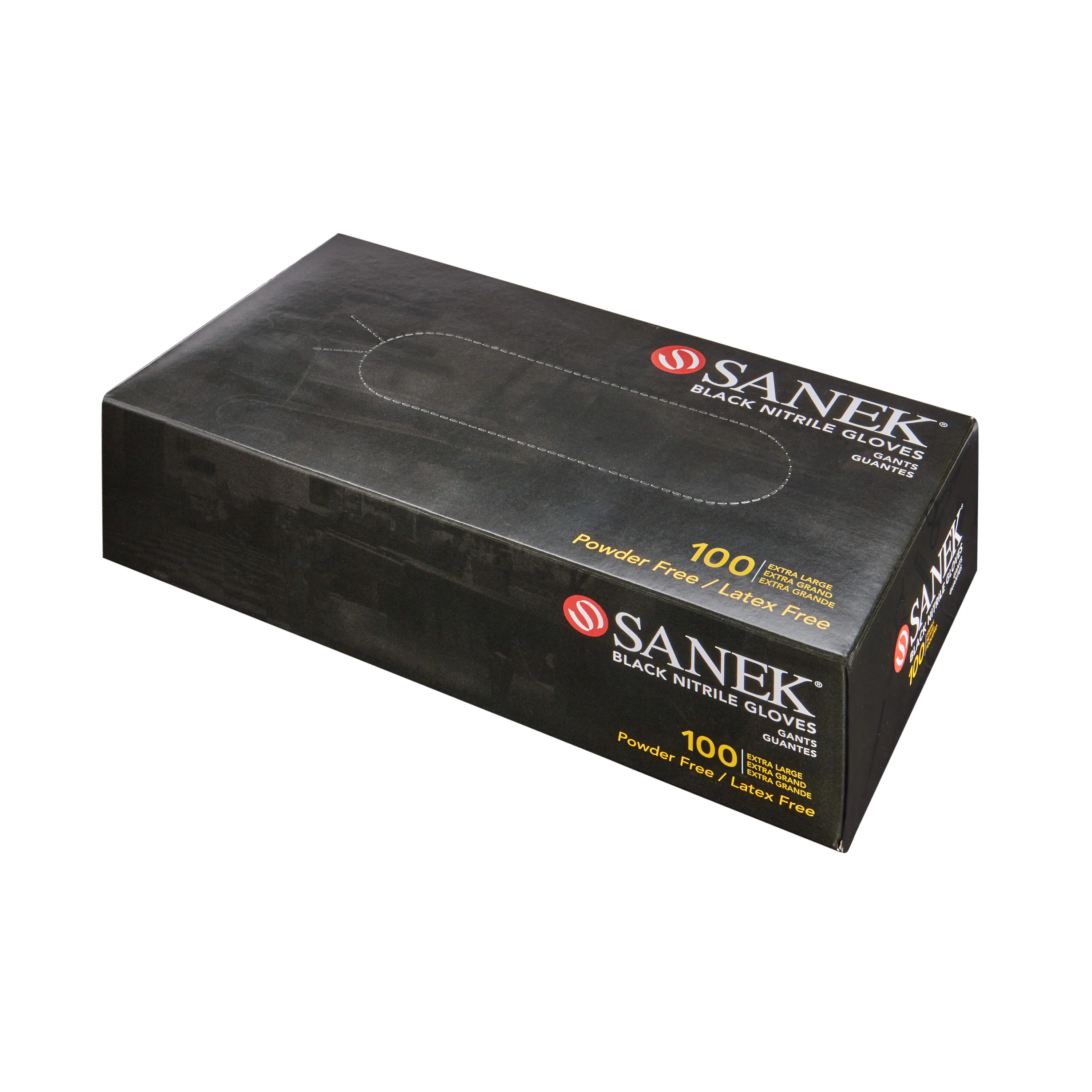 Sanek Black Nitrile Gloves, Large, 100 ct - Image 5