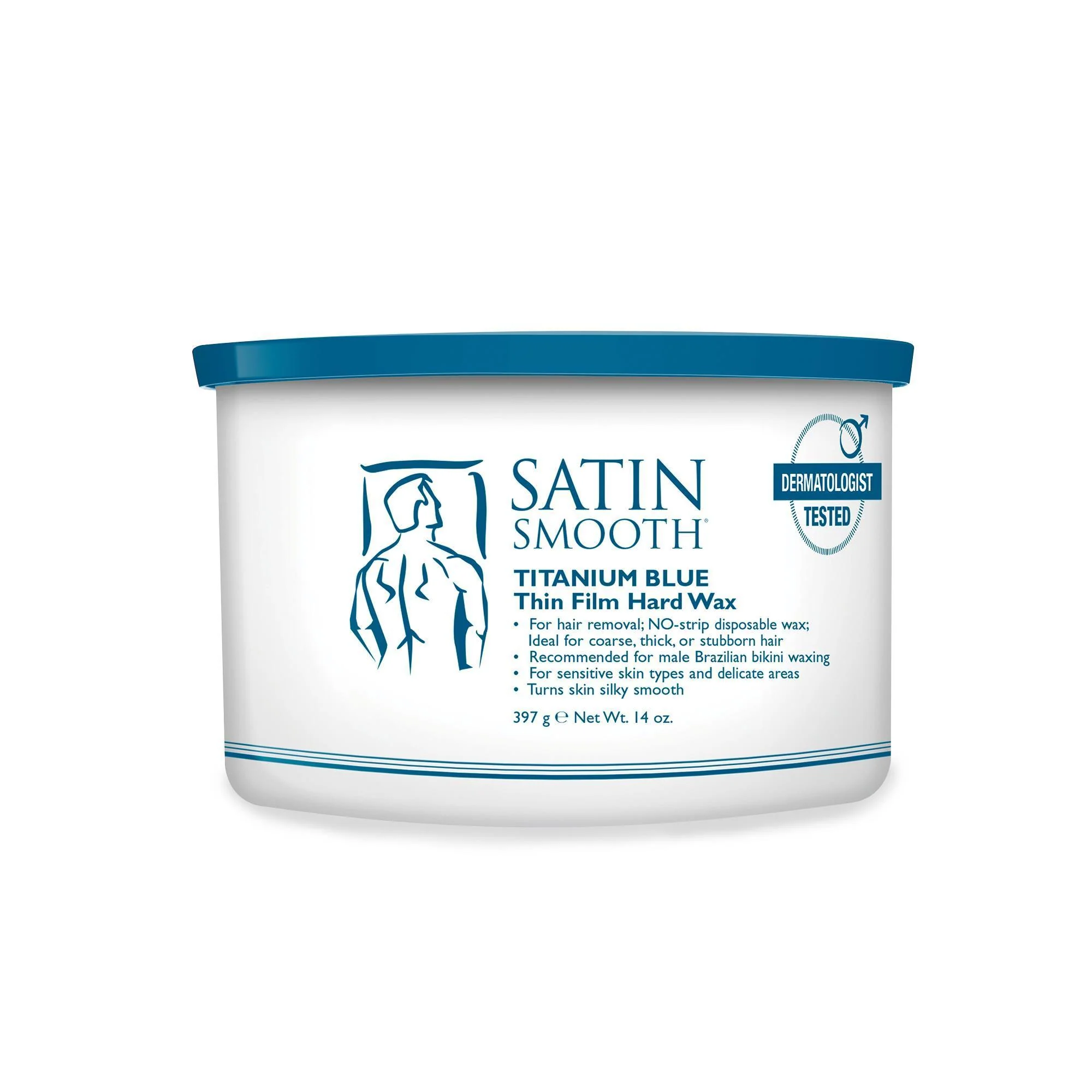 Satin Smooth Hard Wax, Titanium Blue, 14 oz