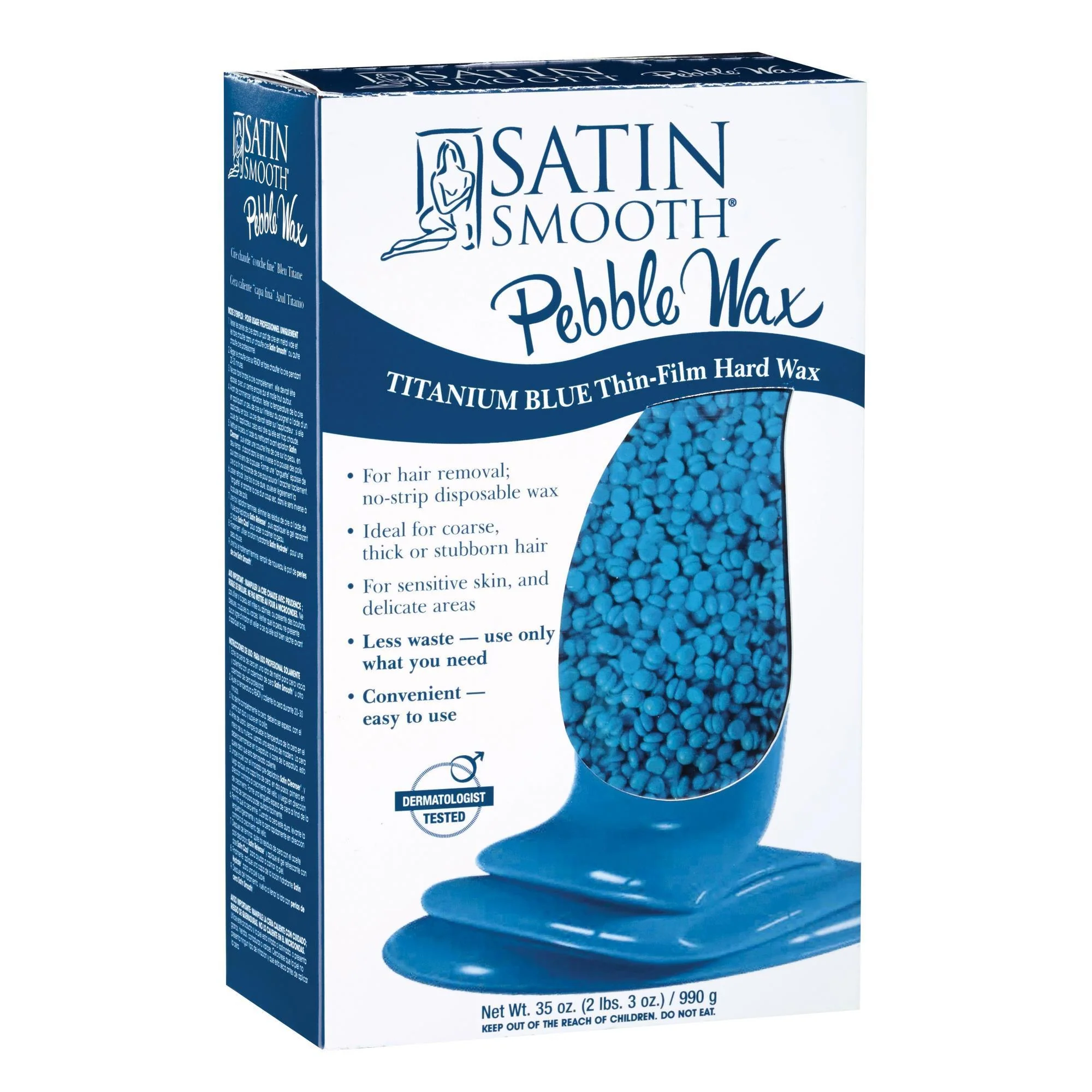 Satin Smooth Hard Wax, Titanium Blue, 2.2 lbs