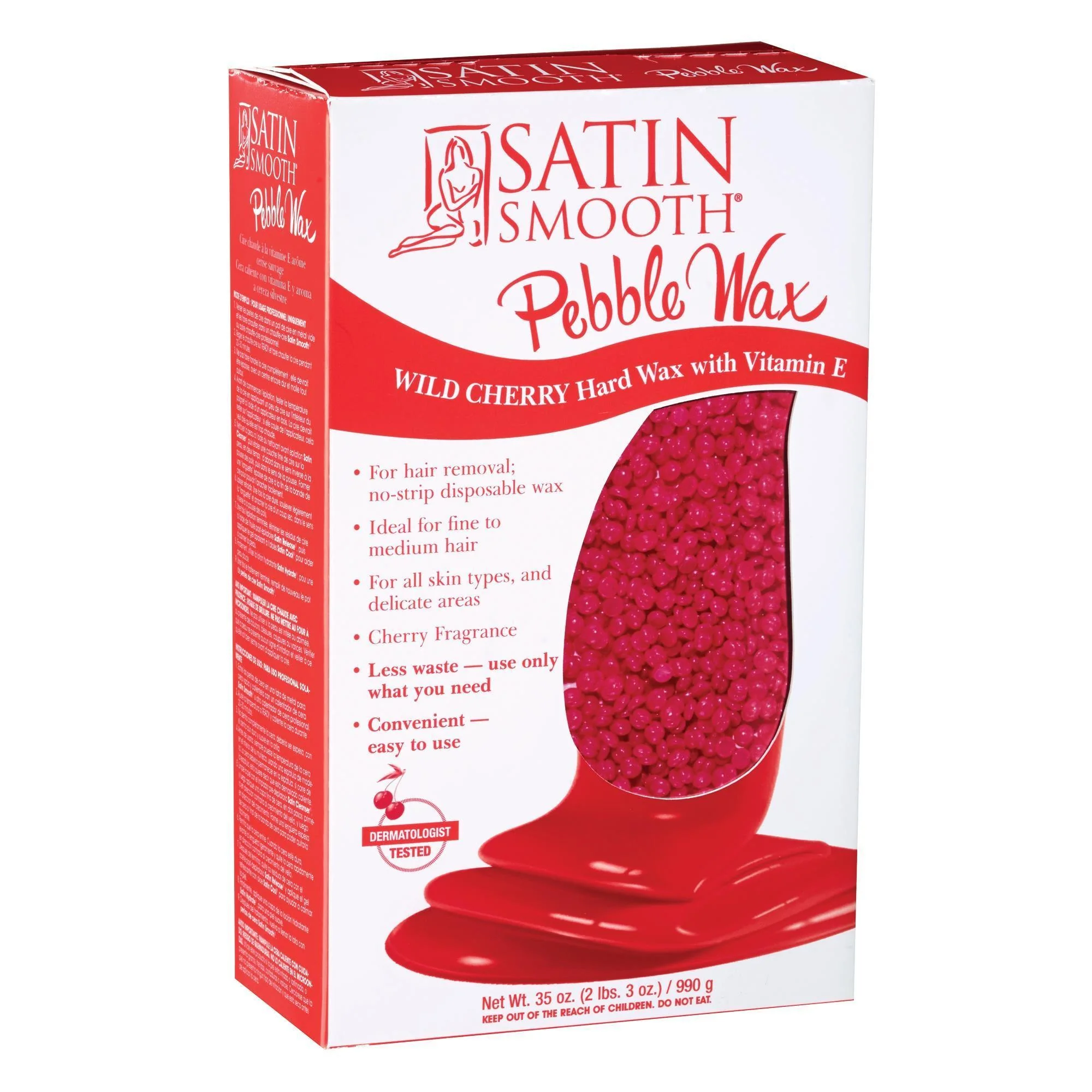 Satin Smooth Hard Wax, Wild Cherry with Vitamin E, 2.2 lbs