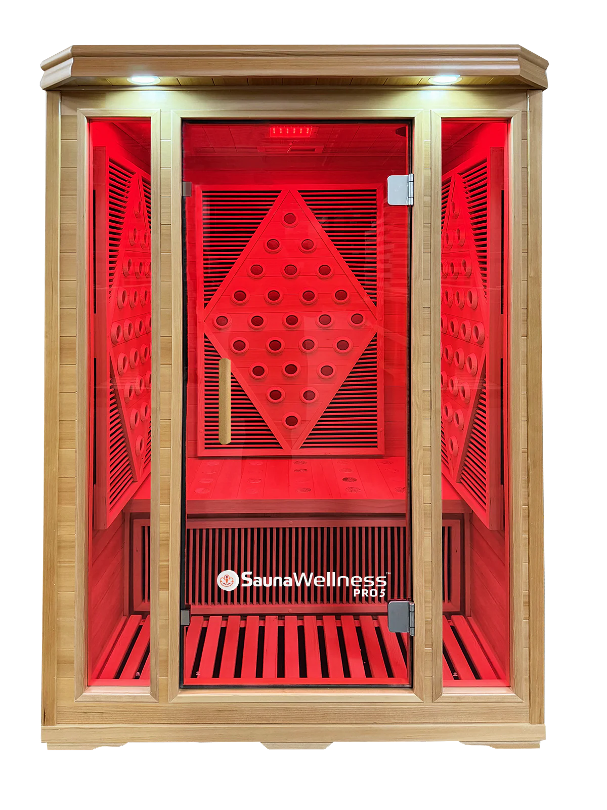SaunaWellness Pro 5 Dual Infrared & Chromolight Therapy Sauna, 4 Person, 220v