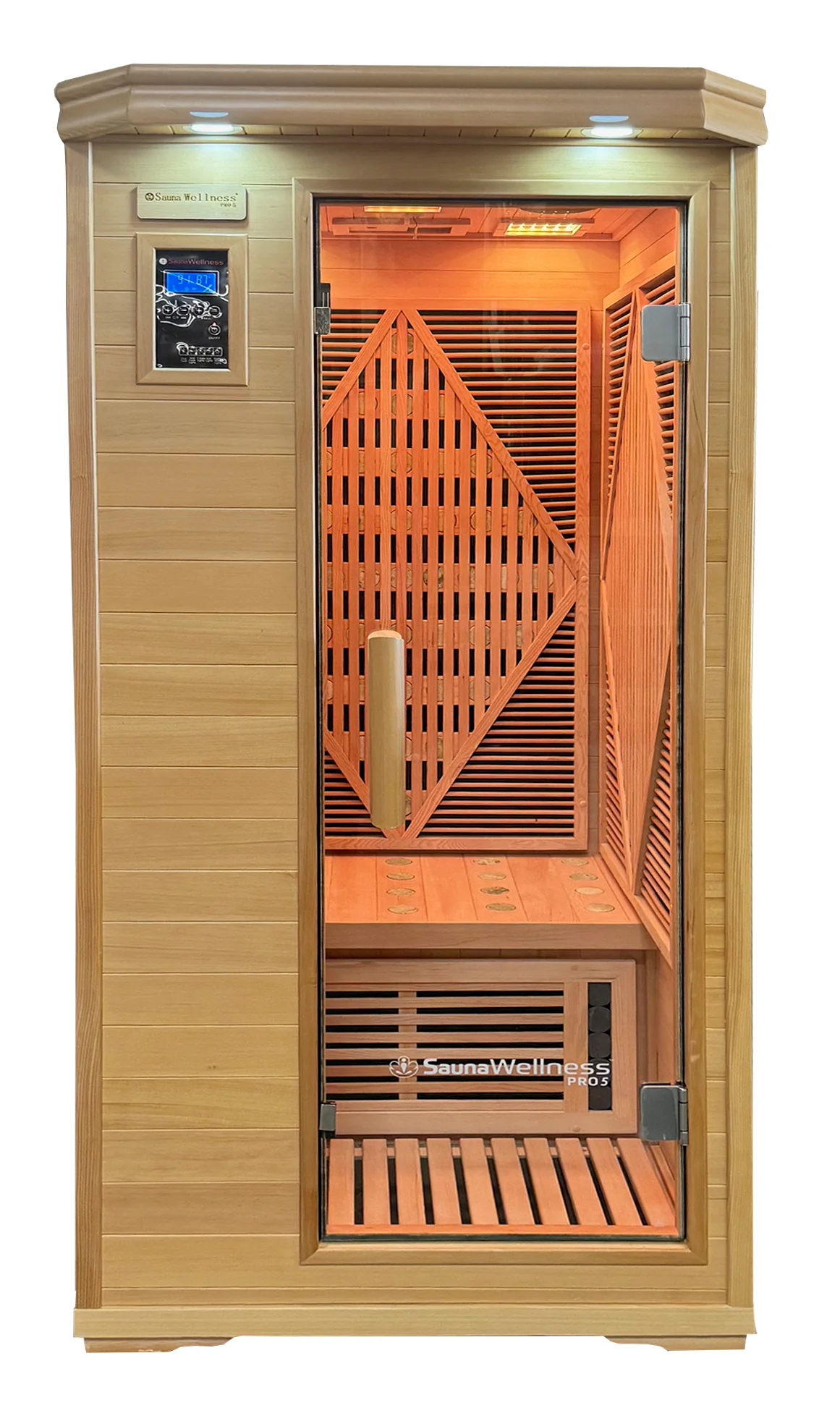 SaunaWellness Pro 5 Dual Infrared & Chromolight Therapy Sauna, 1 Person, 110v