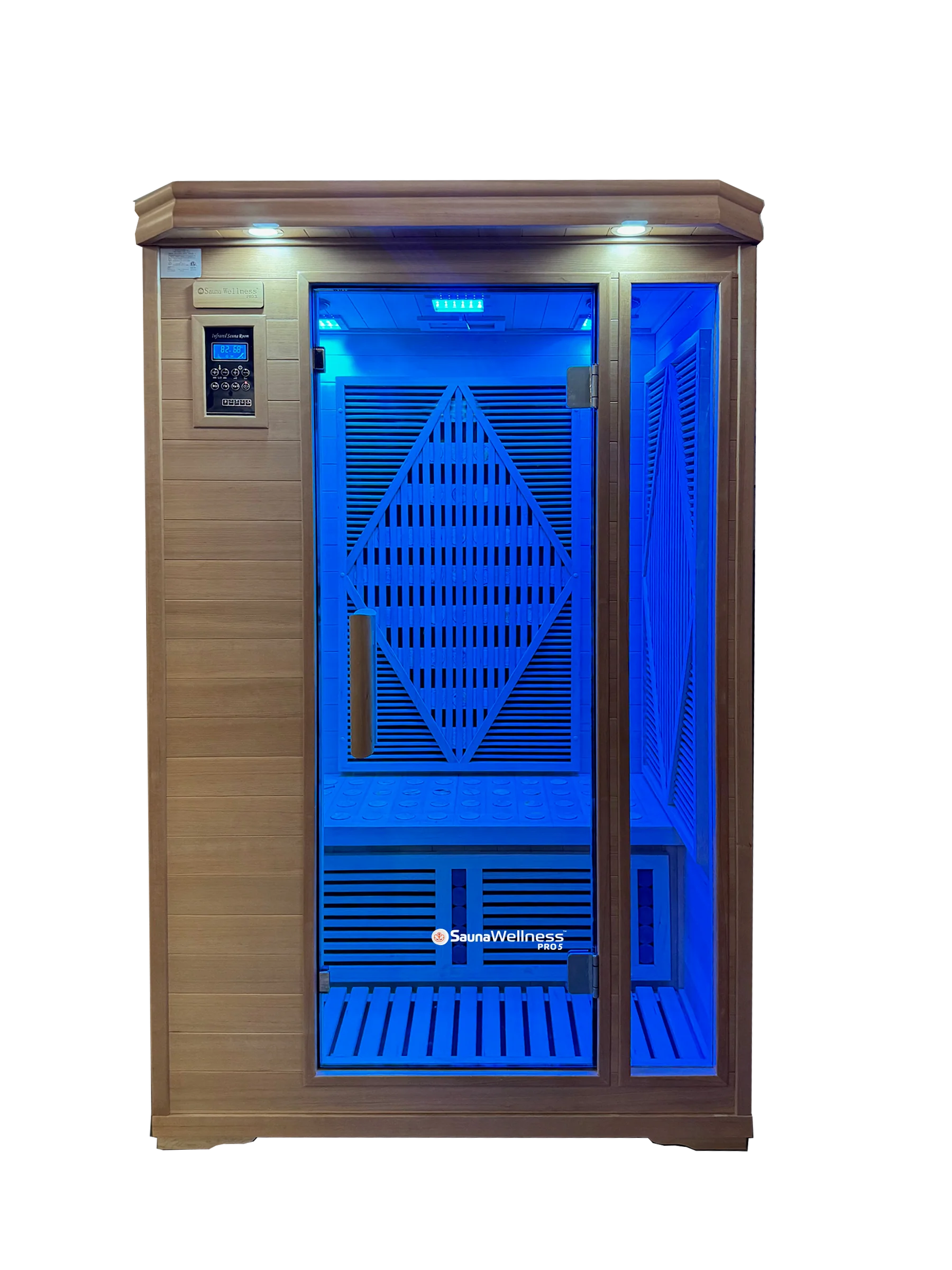 SaunaWellness Pro 5 Dual Infrared & Chromolight Therapy Sauna, 2 Person, 110v