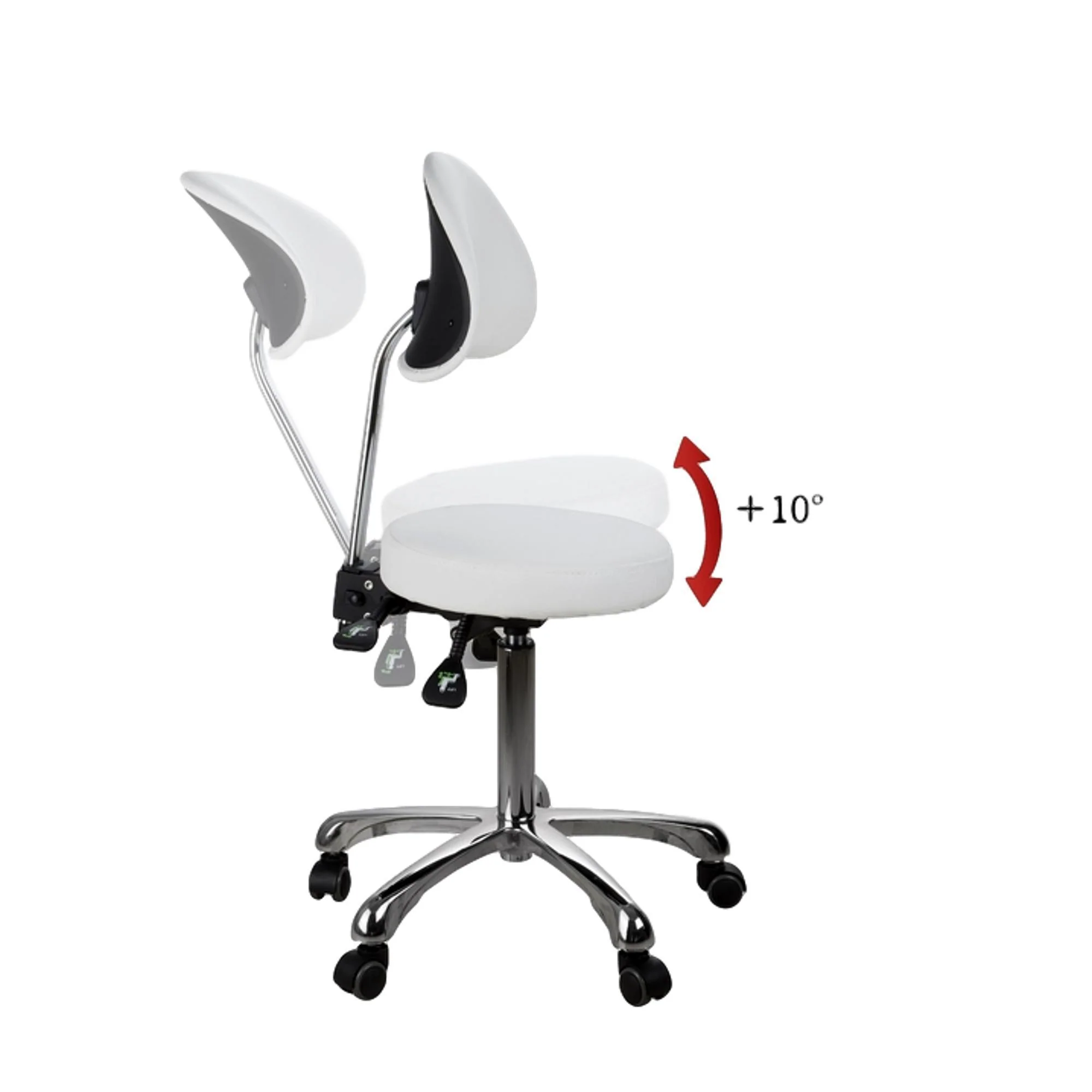 Silverfox Round Stool with Backrest - Image 5