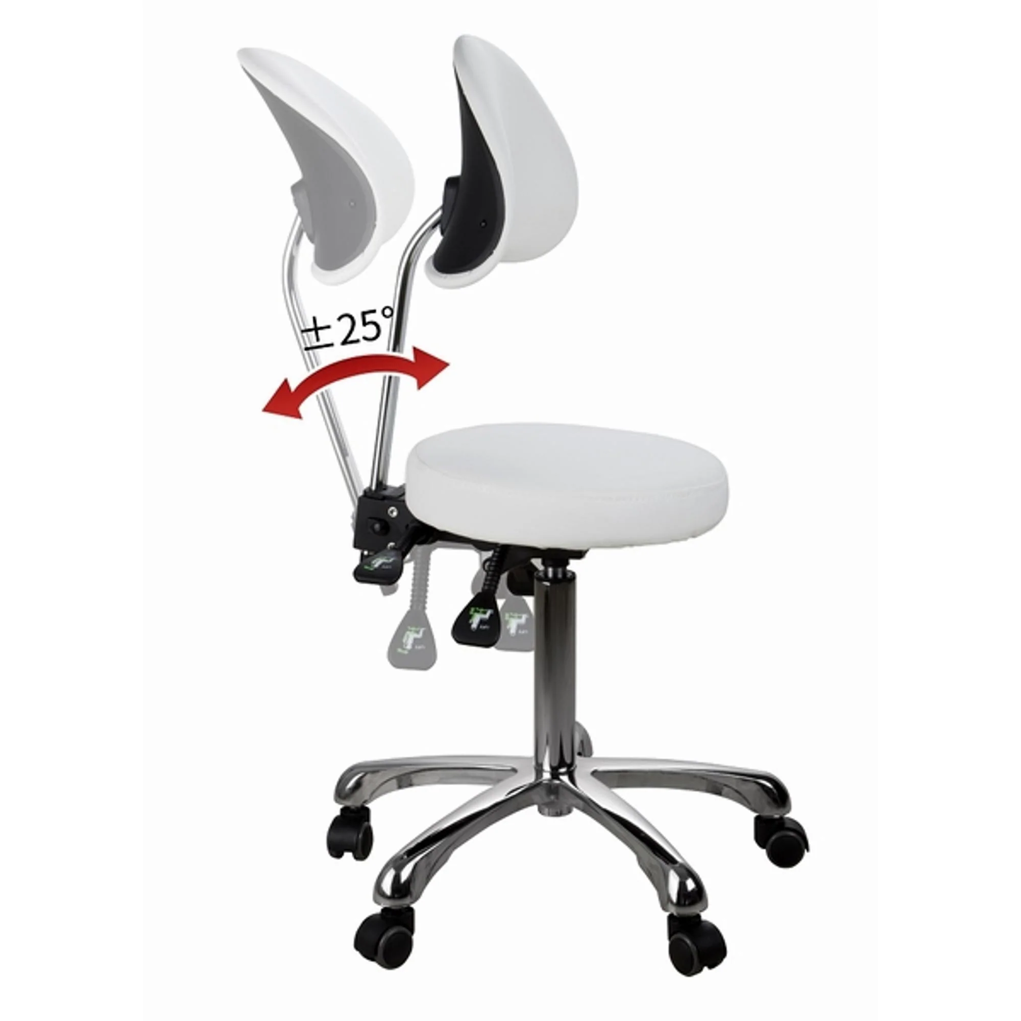 Silverfox Round Stool with Backrest - Image 6