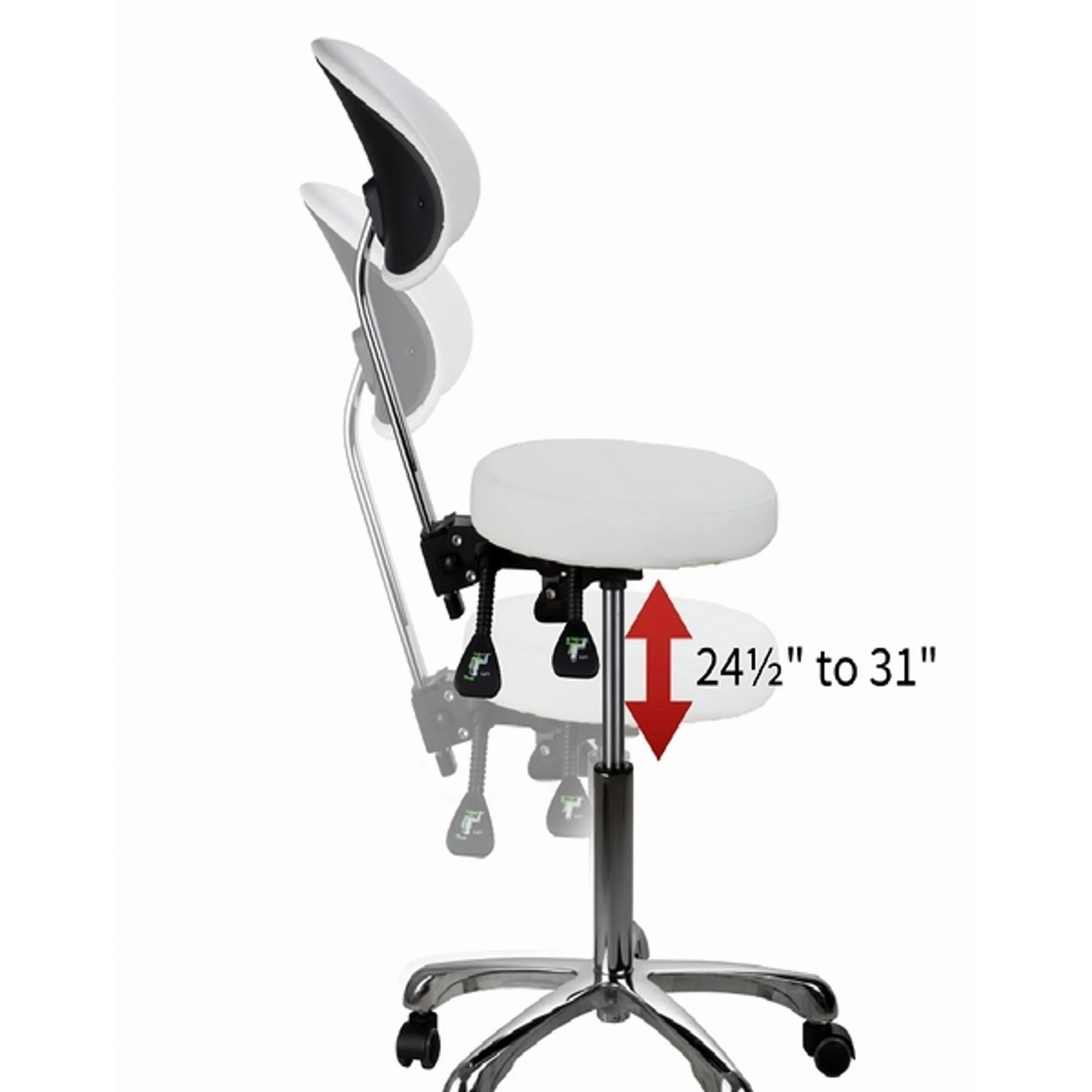 Silverfox Round Stool with Backrest - Image 7