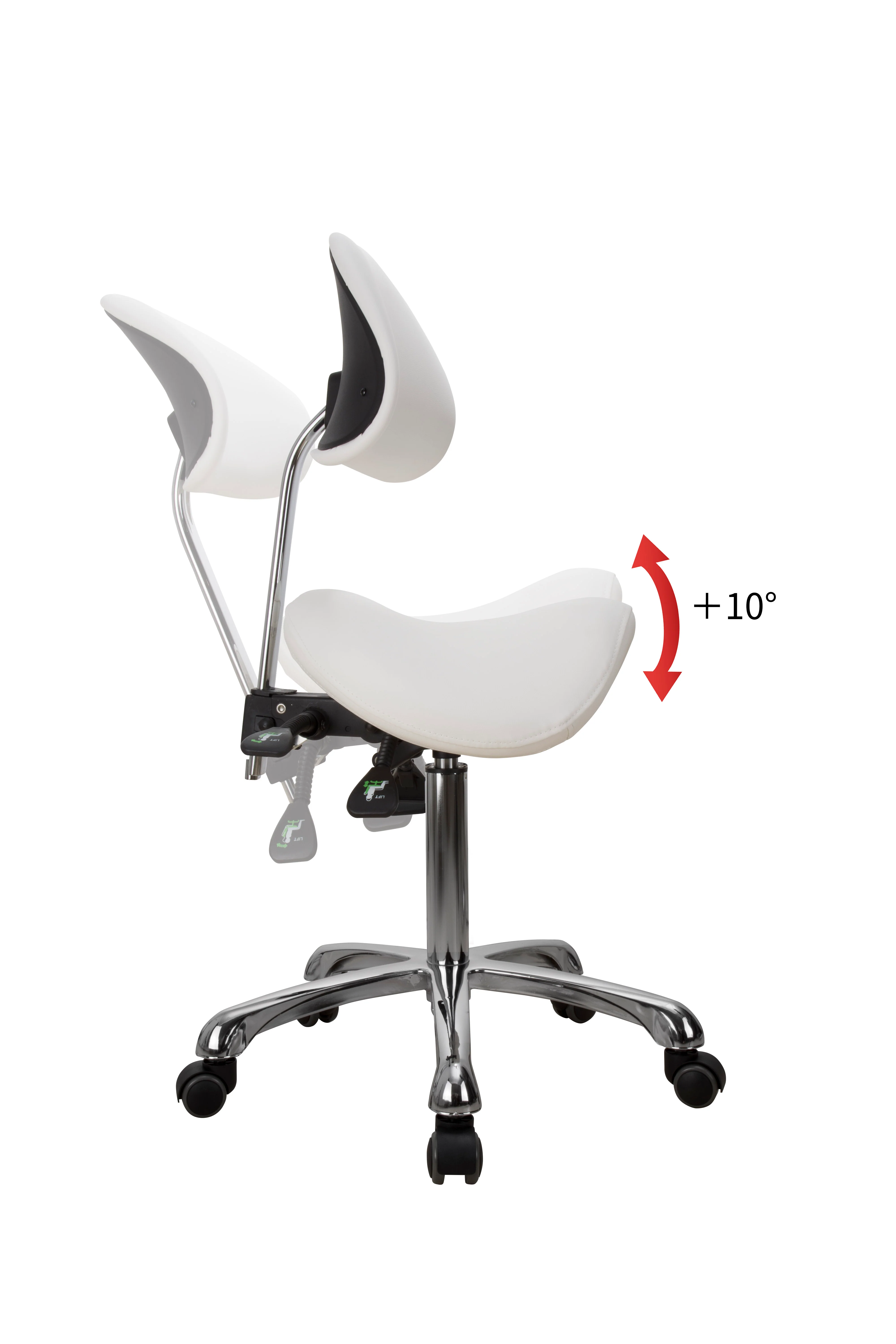 Silverfox Saddle Stool with Back - Image 4