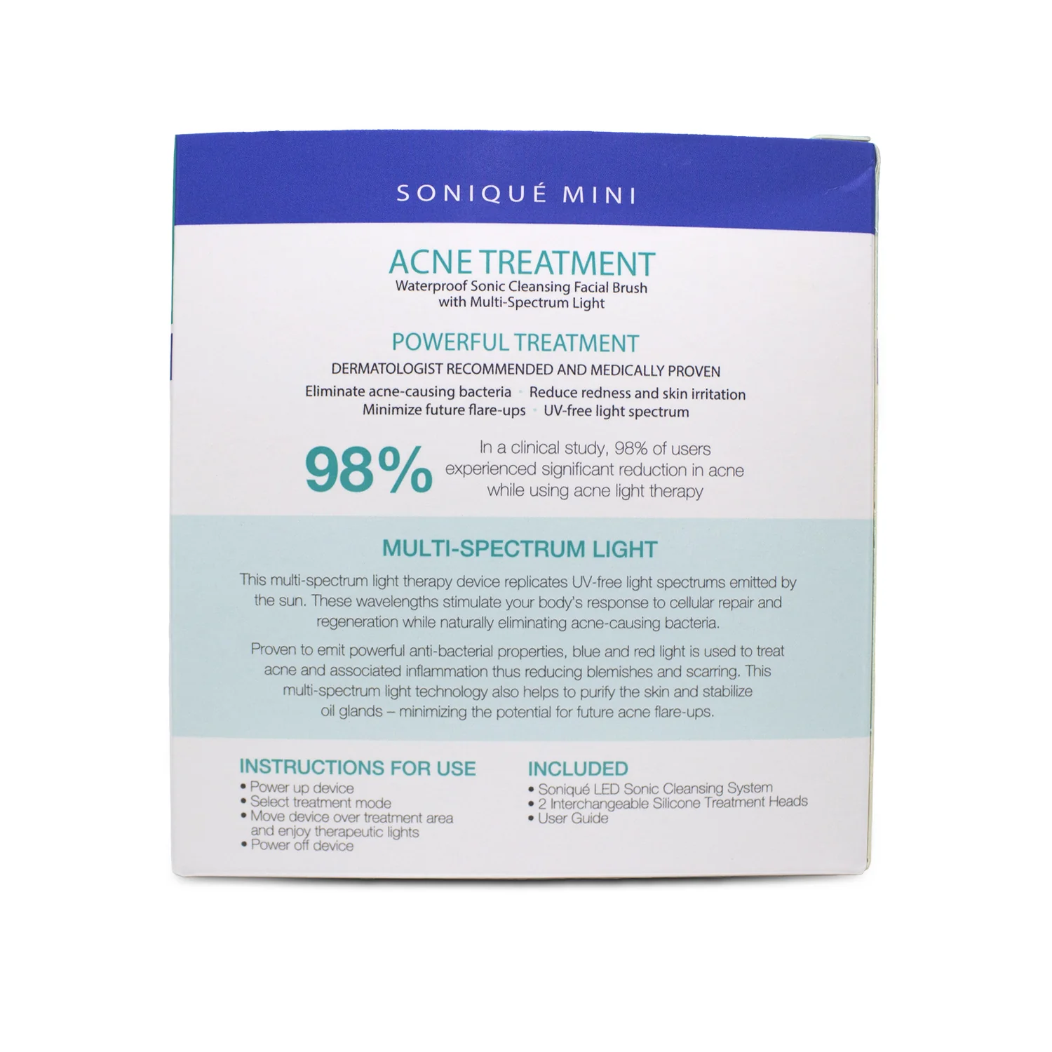 Soniqué Mini LED Sonic Cleanser, Acne Treatment by reVive Light Therapy - Image 10