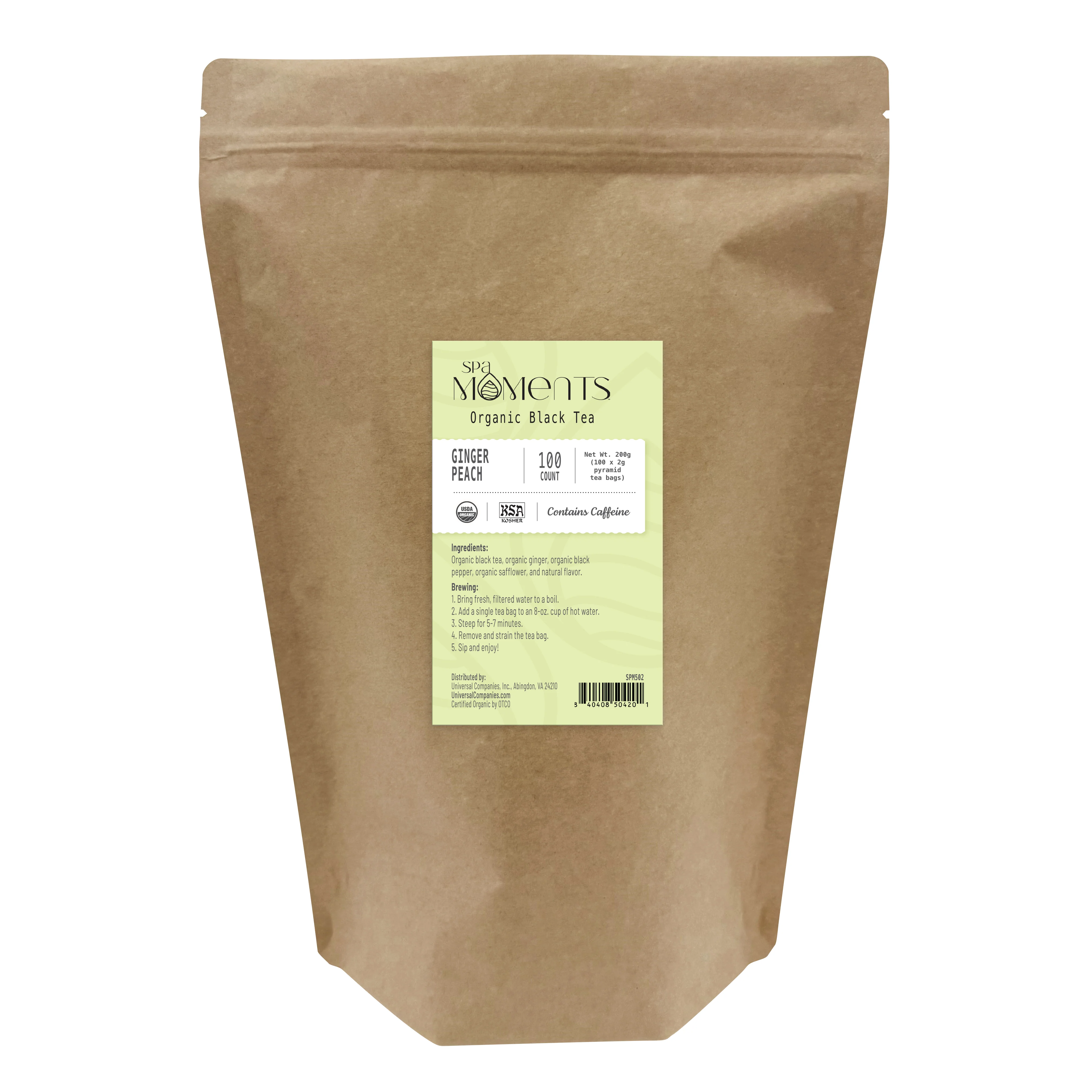 Spa Moments, Organic Black Tea, Ginger Peach, 100 ct - Image 11