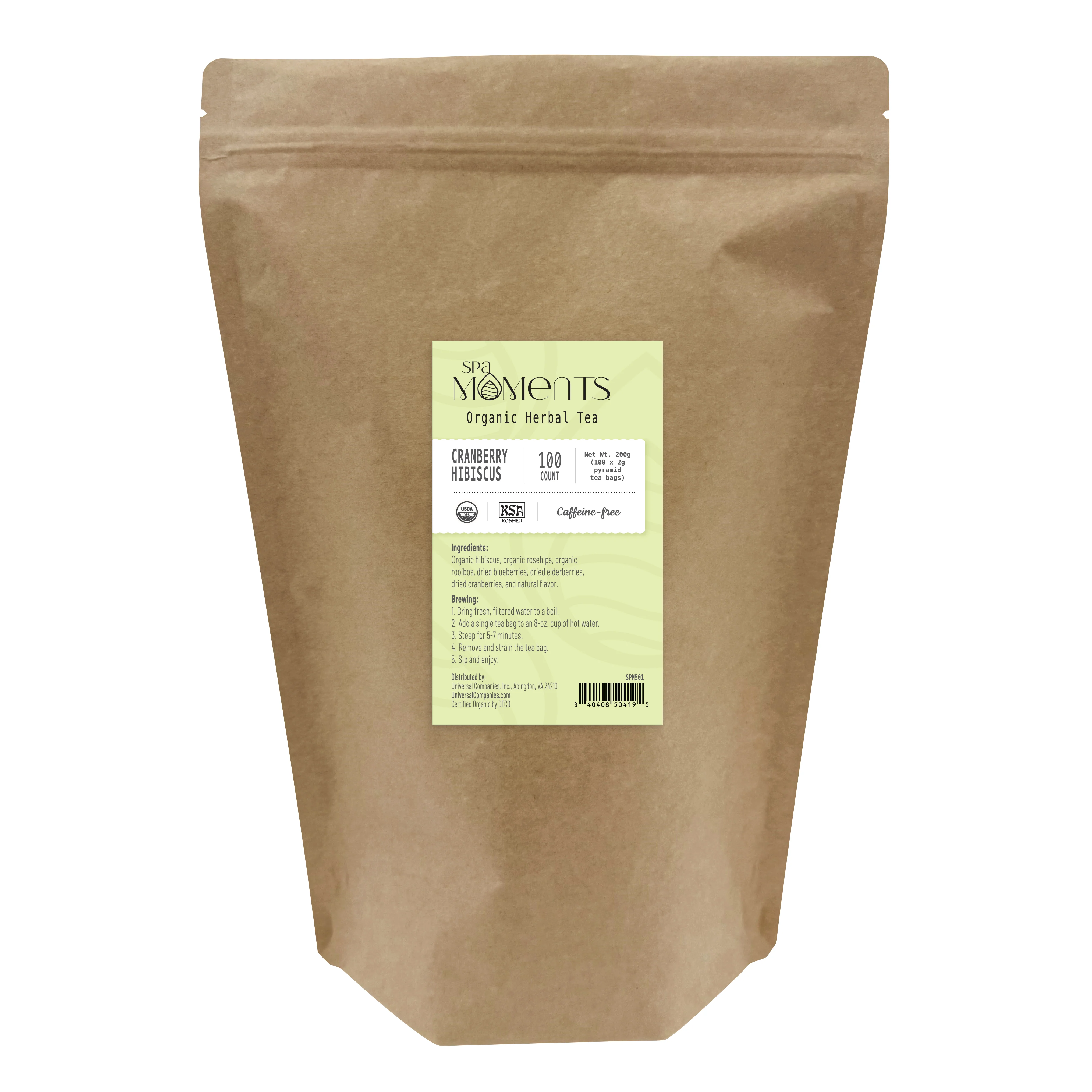 Spa Moments, Organic Herbal Tea, Cranberry Hibiscus, 100 ct - Image 11