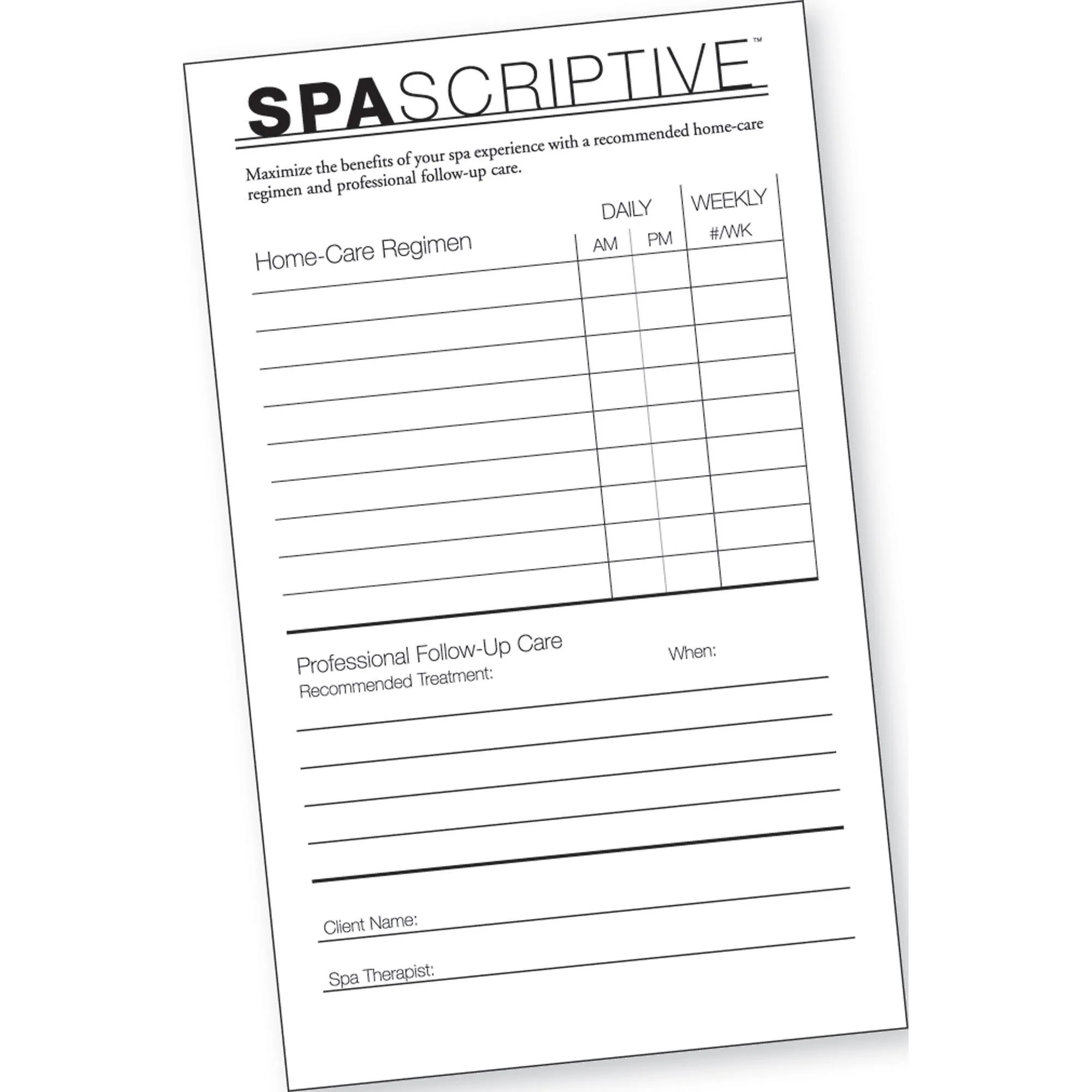 Spa Prescription Pad, Portrait